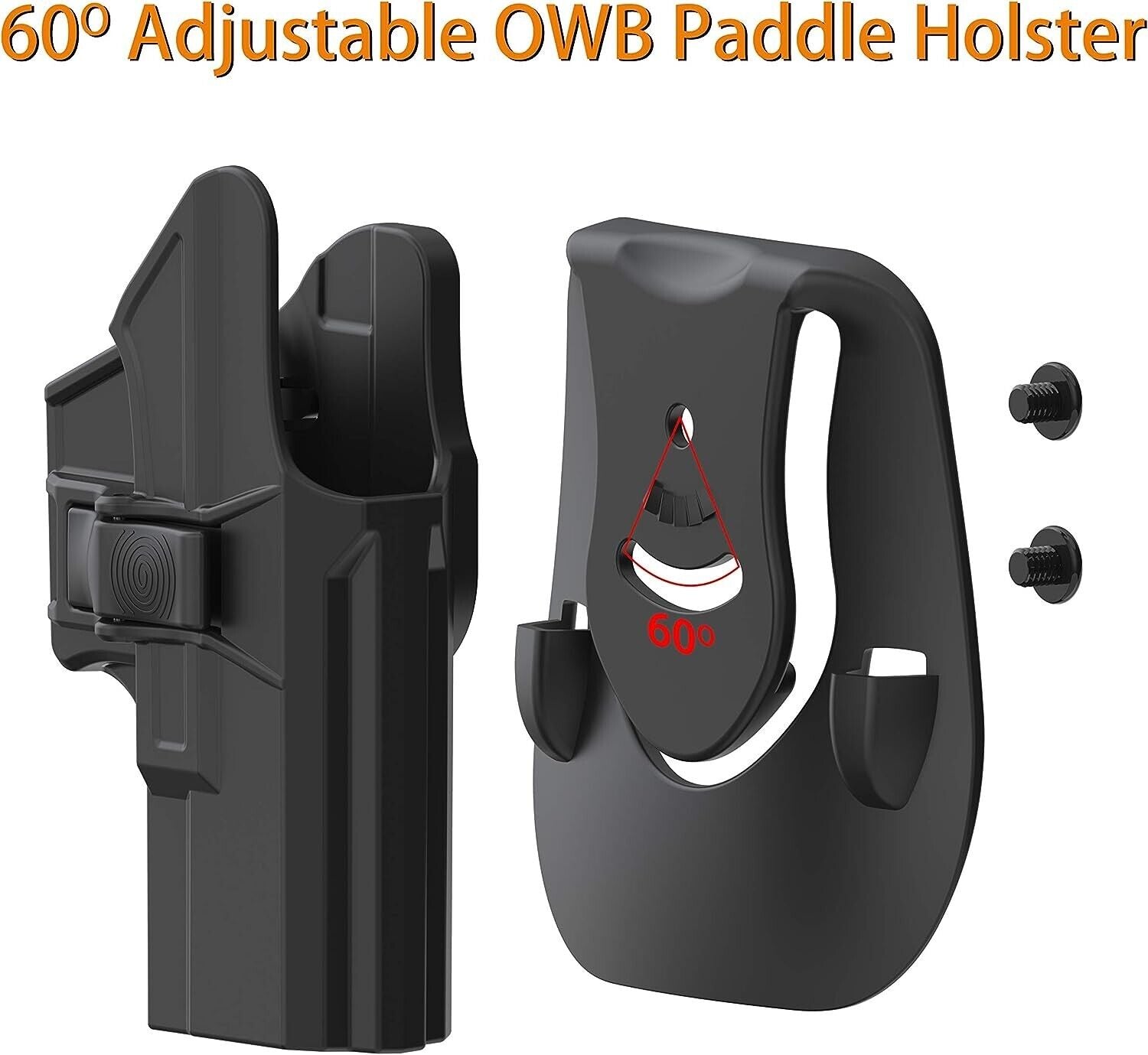 OWB Paddle G19 Holster Quick Release Button Fits Glock G19 19x 23 32 (Gen 3/4/5)