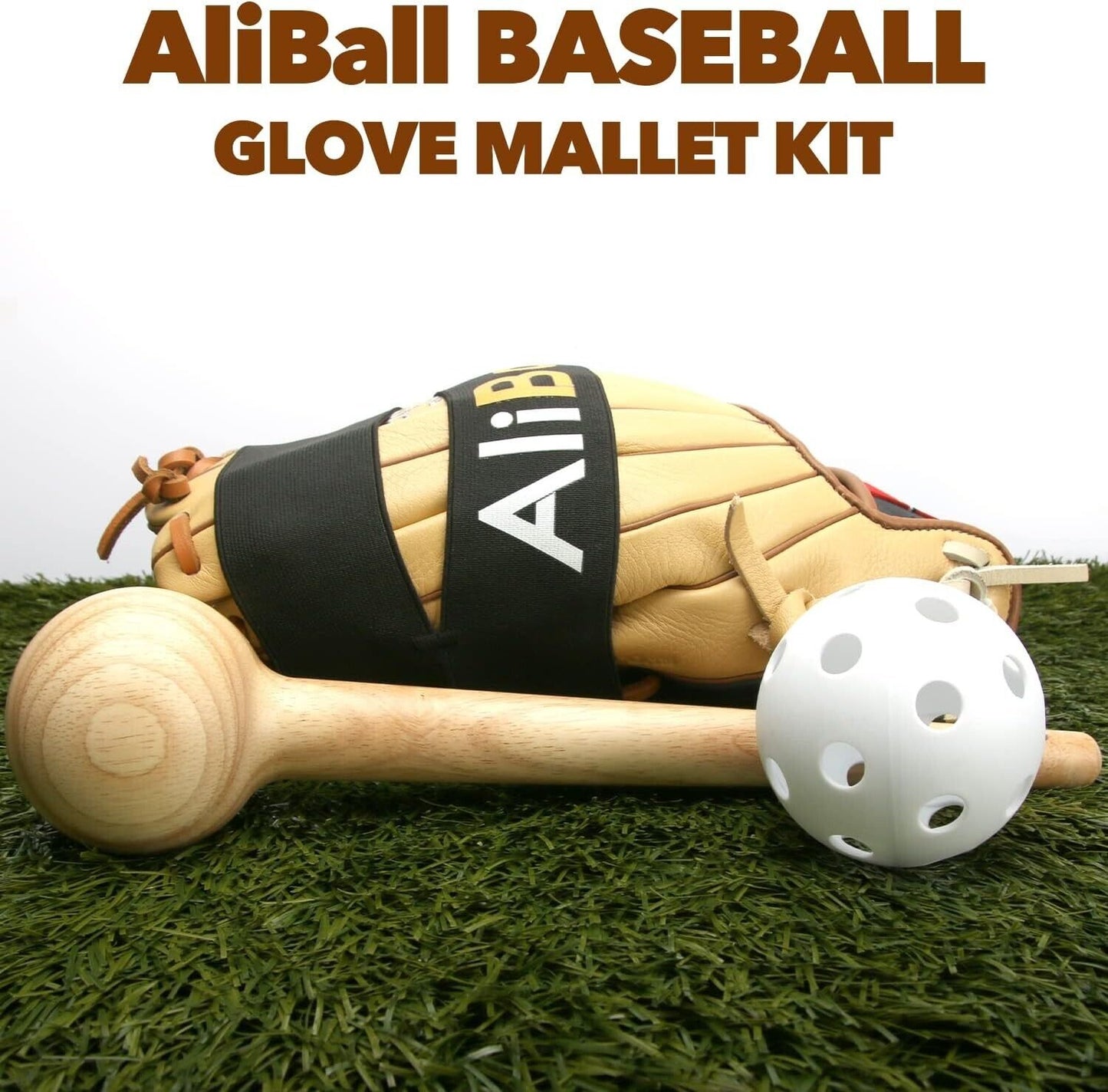 Baseball Glove Breakin Kit One Piece Construction Baseball Glove Mallet, Strap