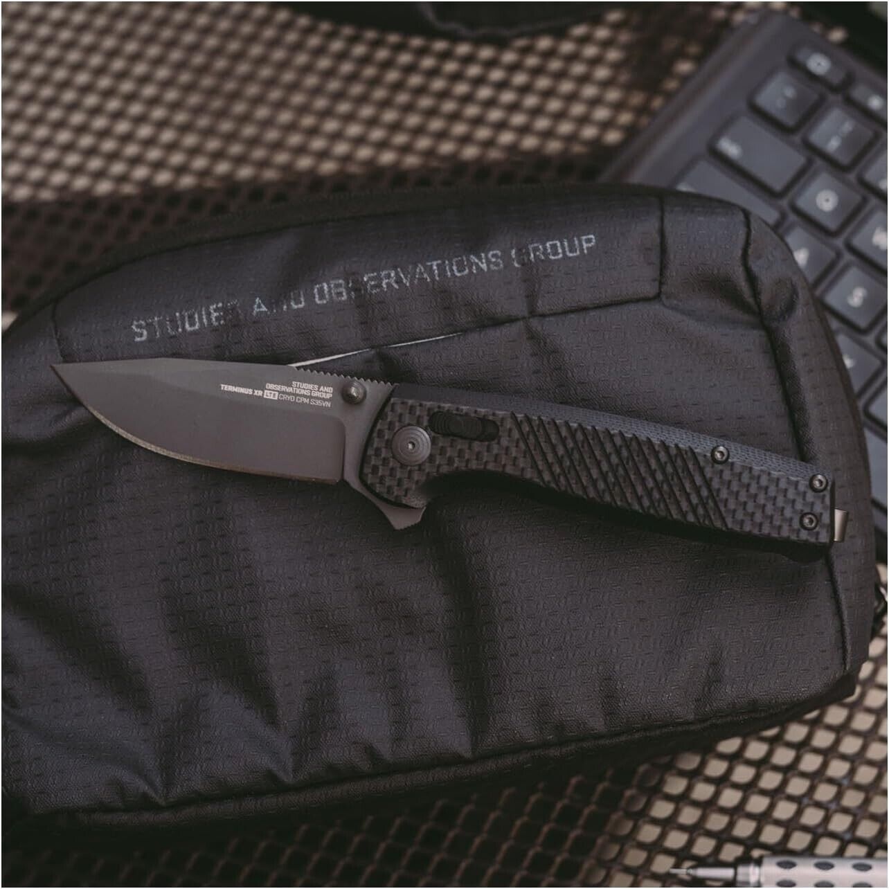 SOG Terminus XR LTE 2.95 In ClipPoint S35VN Steel Blade Folding Knife Carbon