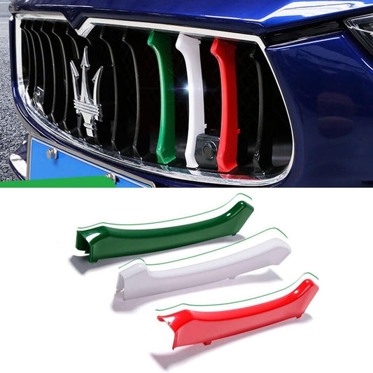 For Maserati Ghibli 14-22 Grille Trim 3pcs White Green Red