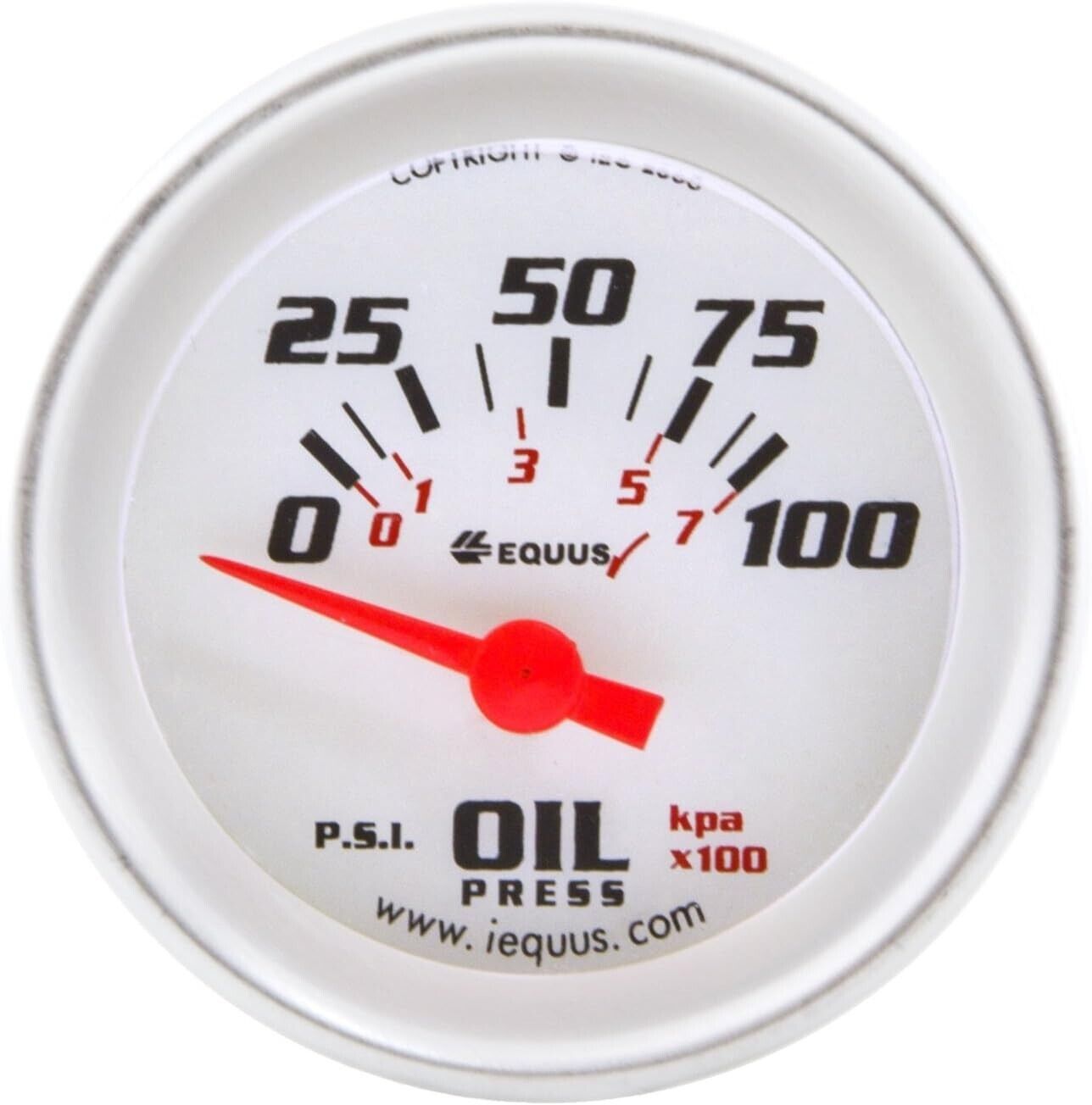 Equus Engine Oil Pressure Gauge 8244; 8000 Series 0-100 psi 2" Mechanical