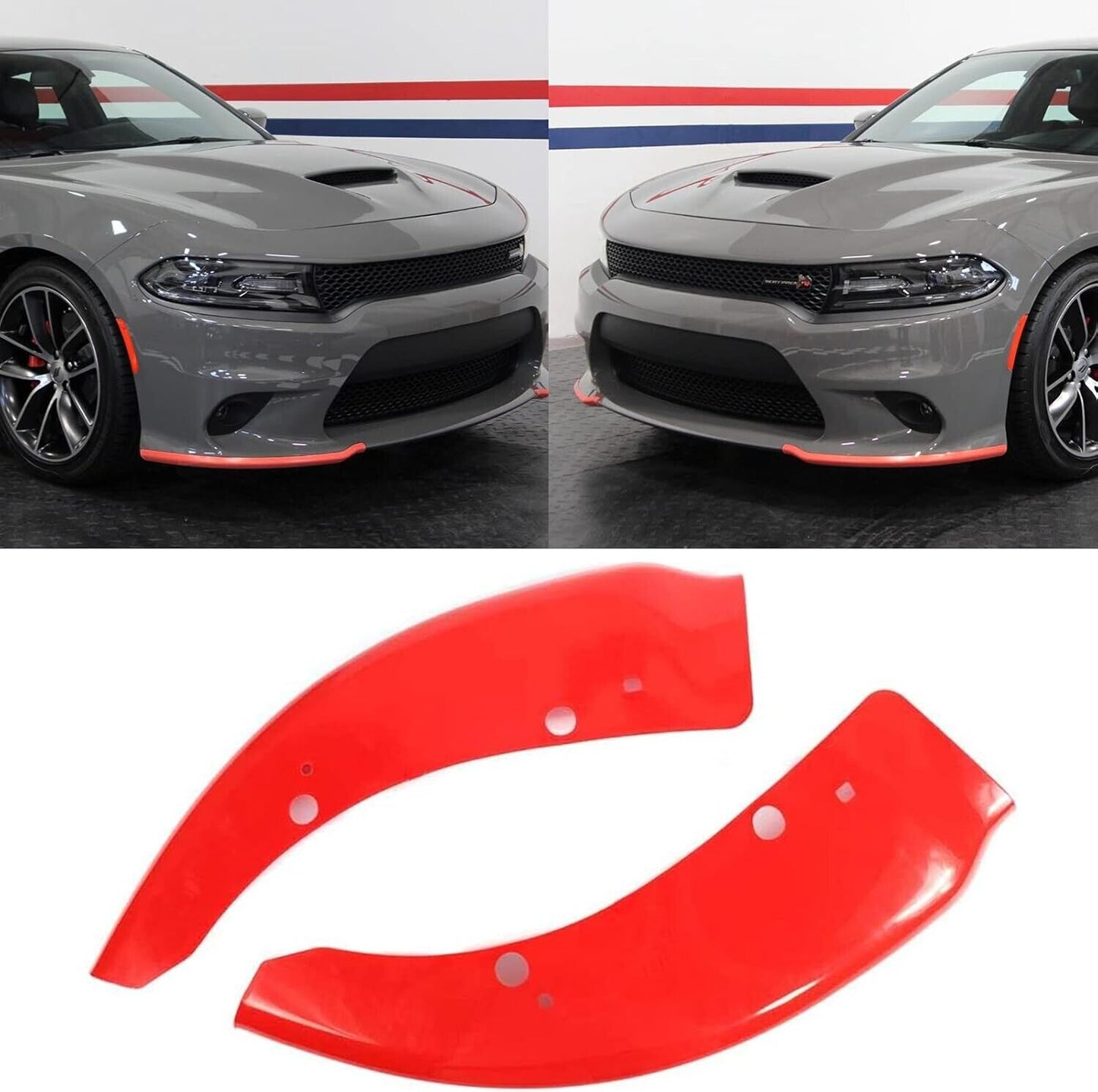 For Dodge Charger Scat Pack Left Right Front Bumper Lip Splitter Guard Protector