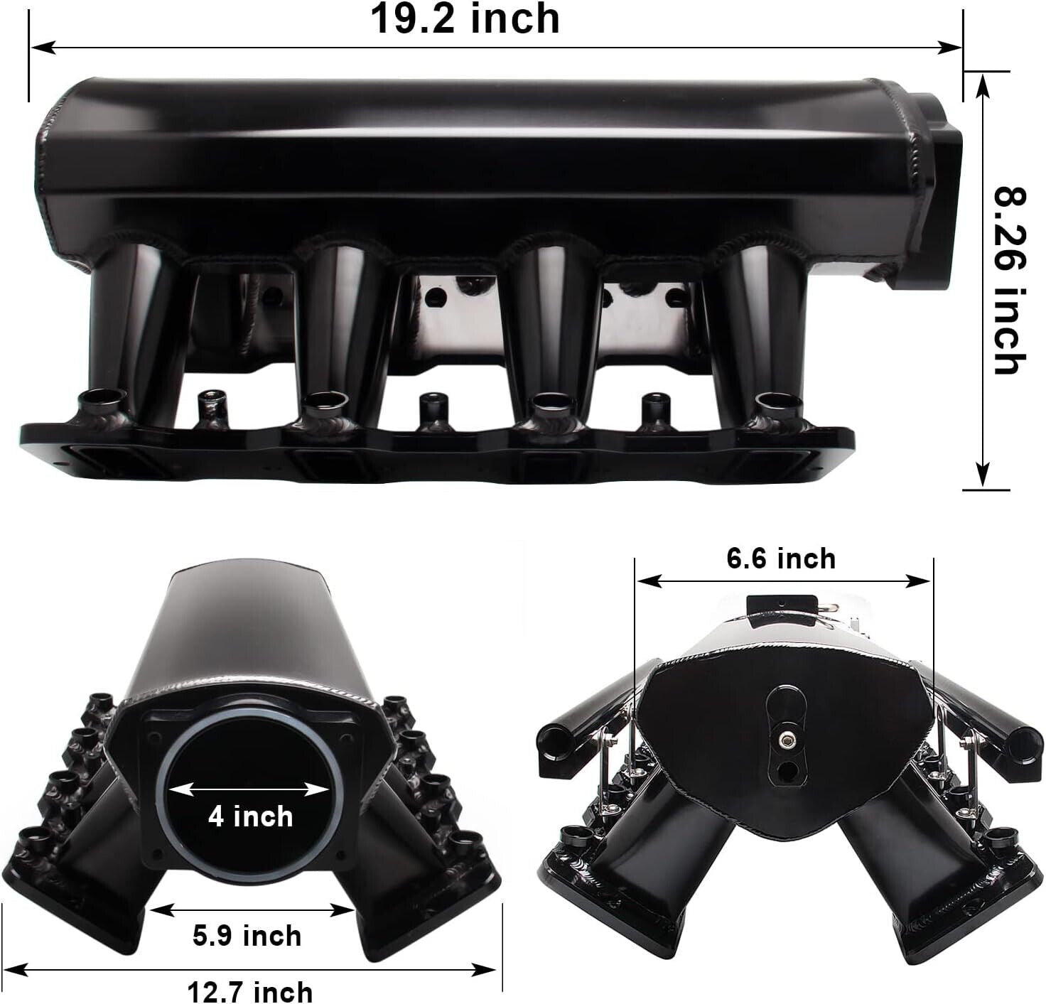 INTAKE MANIFOLD LS Cathedral Port 102mm Compatible with Chevy GM LS1 LS2 LS6 EFI