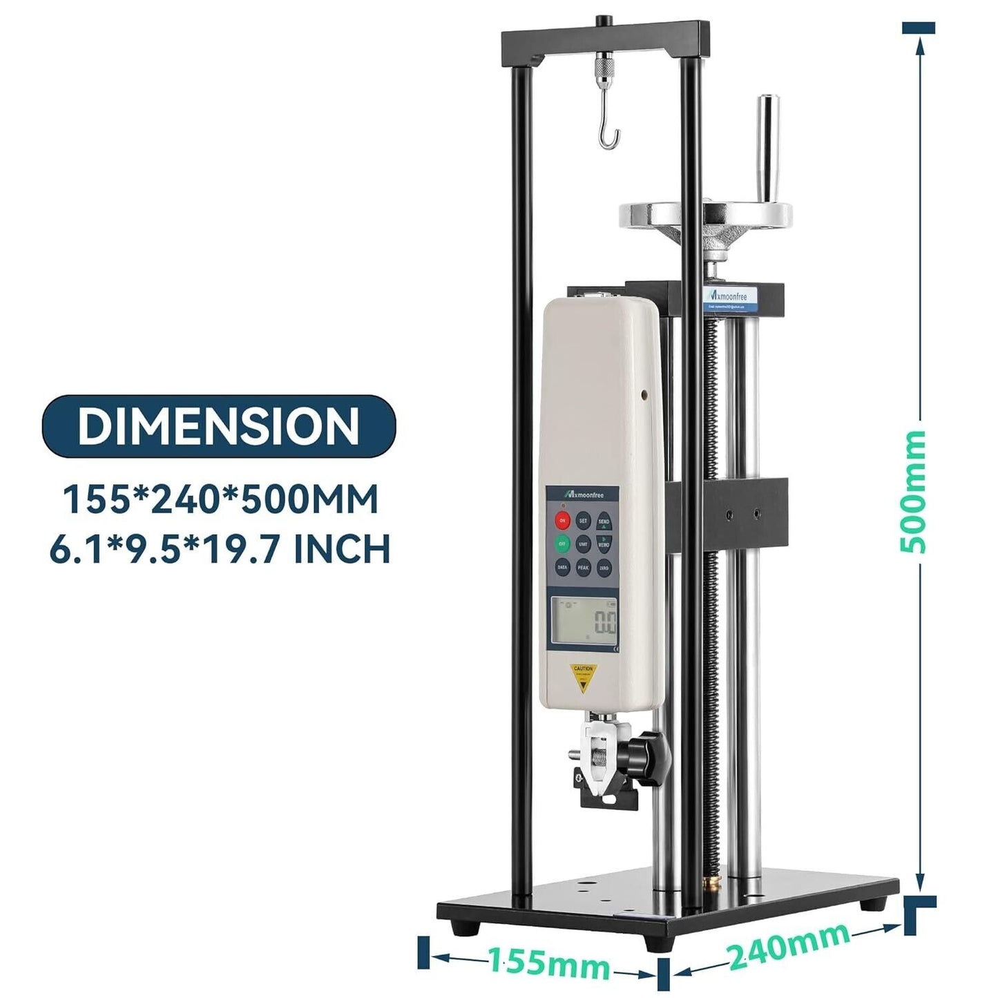 500N Digital Force Gauge Push Pull Gauge w Gauge Stand HLB Test Stand+HP-500N