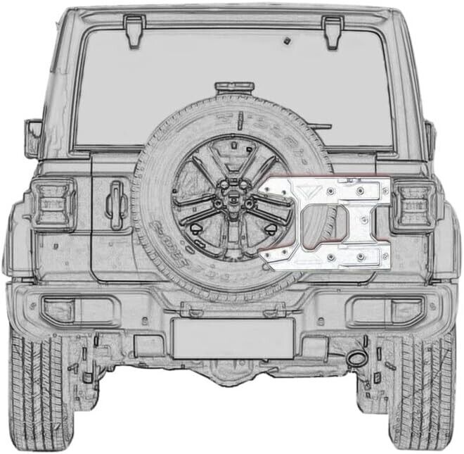 Spare Tire Carrier Tailgate Bracket Hinge Reinforcement for Jeep Wrangler JL 18+