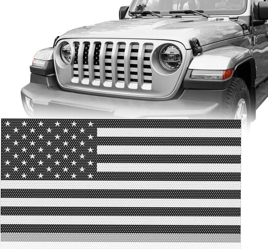 HookeFLAG Front Mesh Aluminum Grille Insert for 2018-24 Jeep Wrangler JL & JU