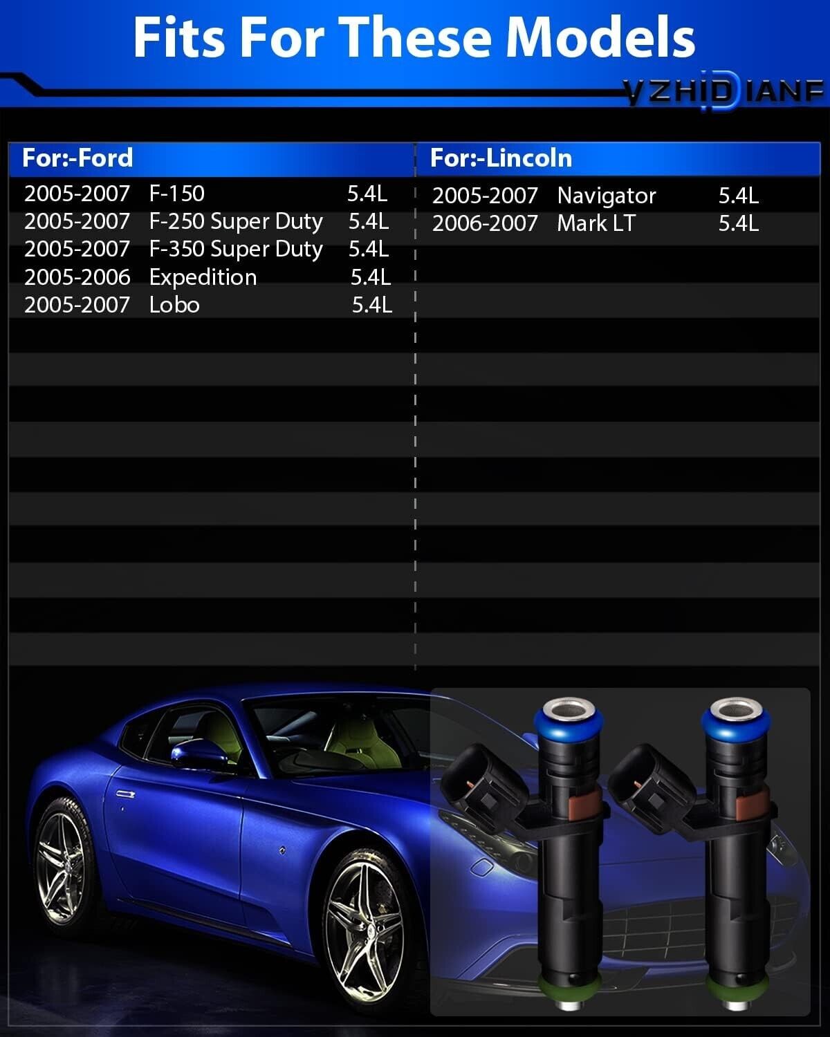 8 Fuel Injectors For Ford F150 F250 F350Expedition, Lincoln 05-07 5C3Z9F593DA