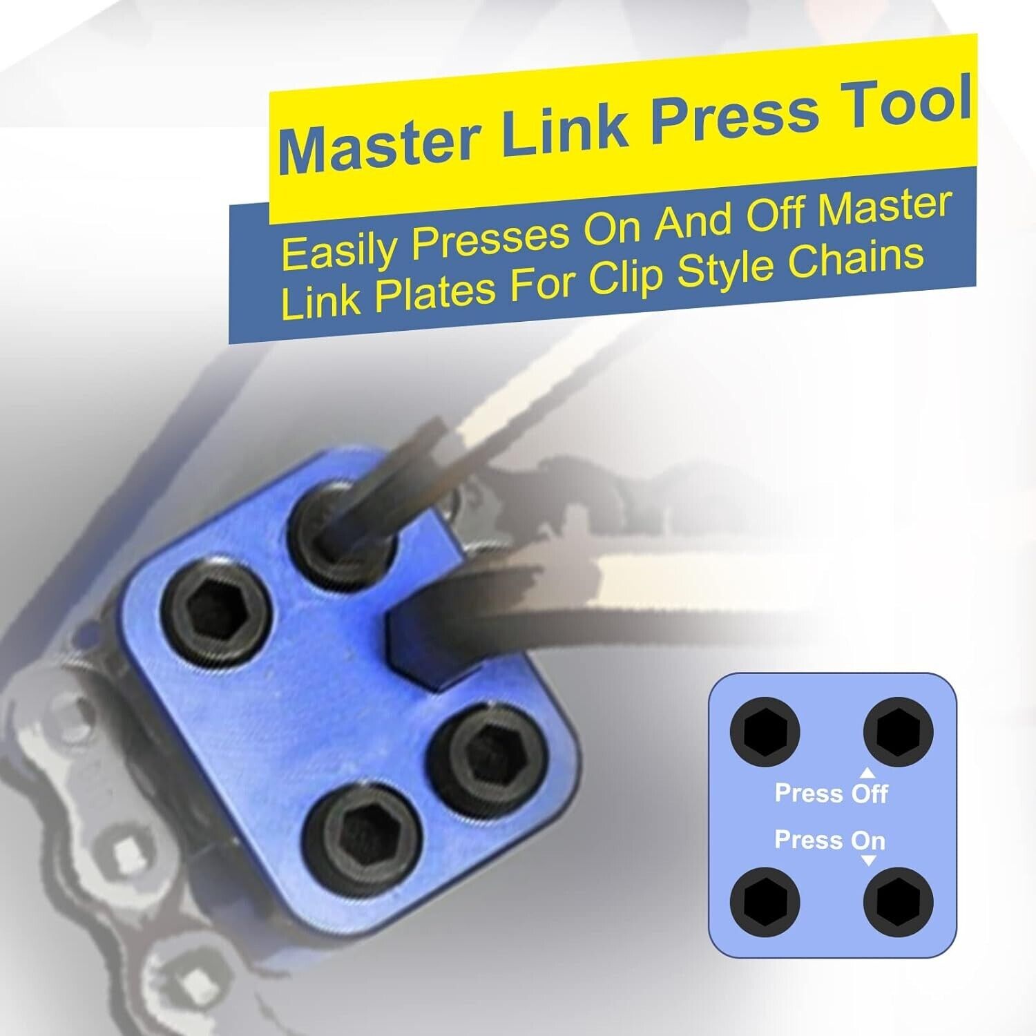 Master Link Press Tool, Compatible w/520 525 530 sideplate Motorcycle ATV