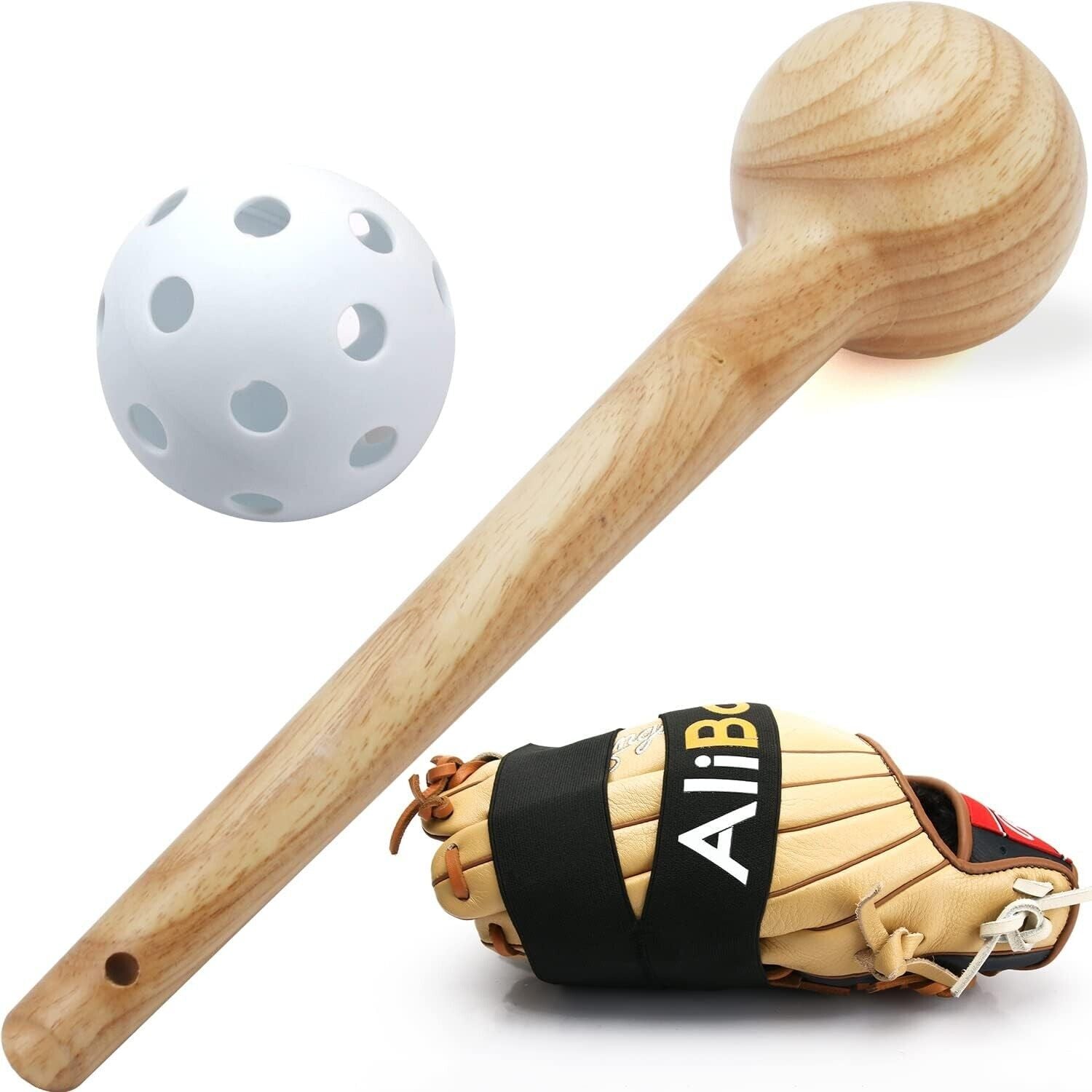 Baseball Glove Breakin Kit One Piece Construction Baseball Glove Mallet, Strap