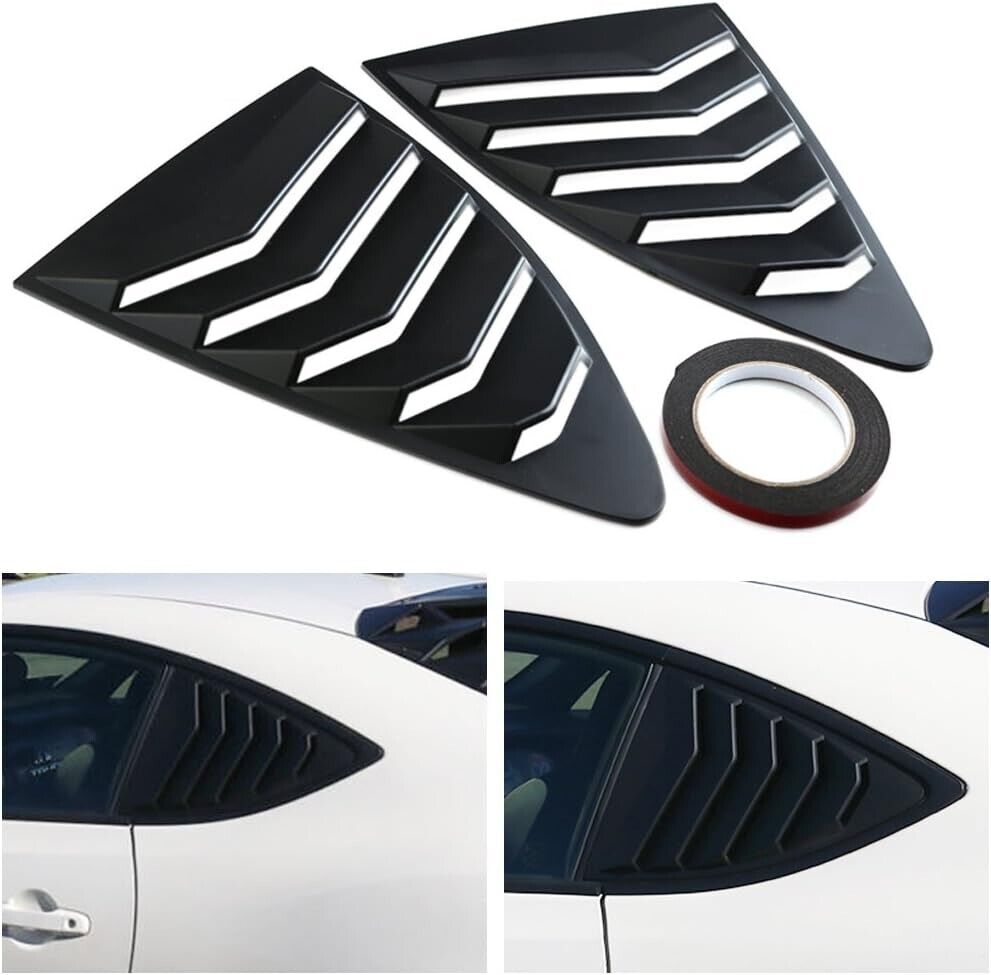 Gloss Black Rear Side Window Vent/Louvers For 2013-2024 Scion FRS 86 Subaru BRZ