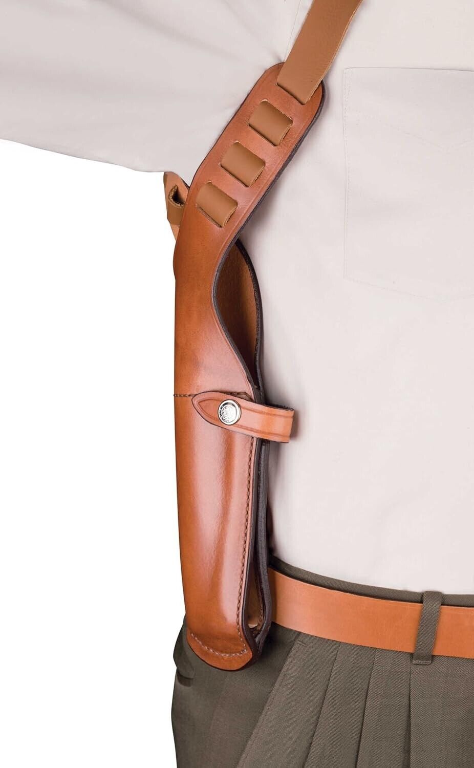 Bianchi Gun Leather Shoulder Holster #X15 Size-04- TAN