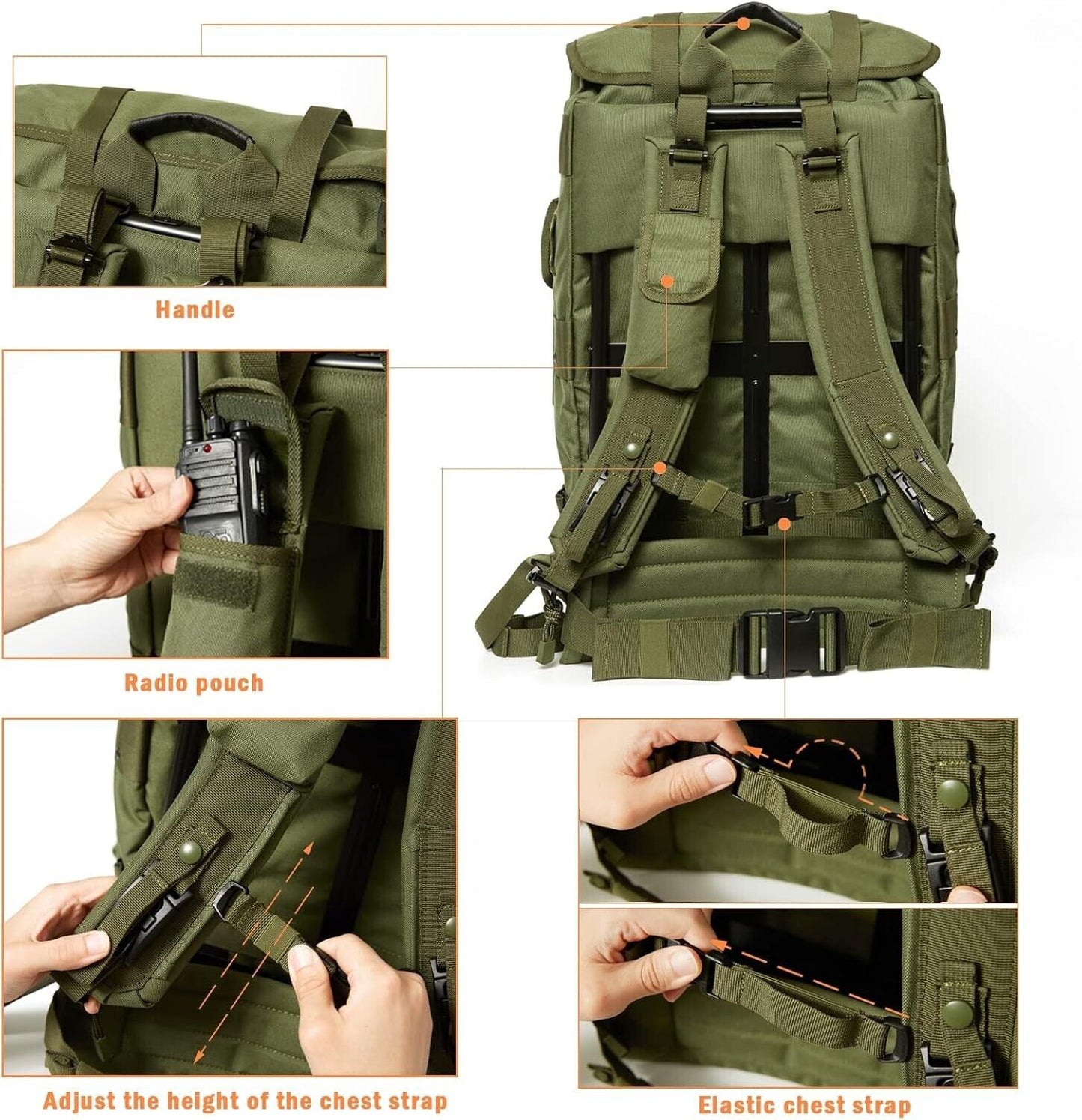 MT Military Alice Medium Pack OD Army Survival Combat ALICE Rucksack Backpack