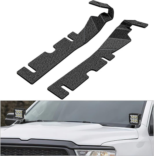 Ditch Light Hood Mounting Brackets Kit for Aux Offroad LED POD Lights 09-18 Ram