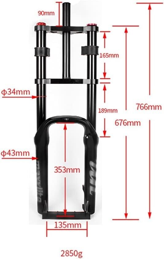 20" Suspension Air Fork 140mm Travel Snow /Beach Electric MTB Bike 4.0 Fat Tire