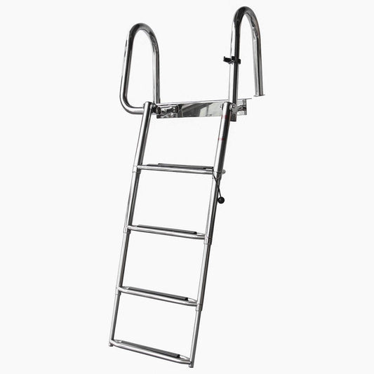 4-Step Pontoon Boat Ladder Folding Telescoping Rear Entry Inboard Ladder