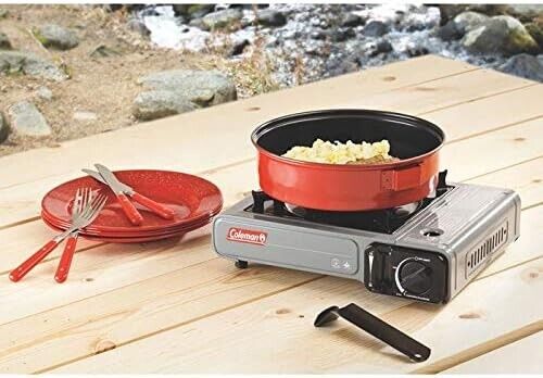 Coleman Tabletop Portable Butane Gas Camping Stove, 1 Burner - Gray