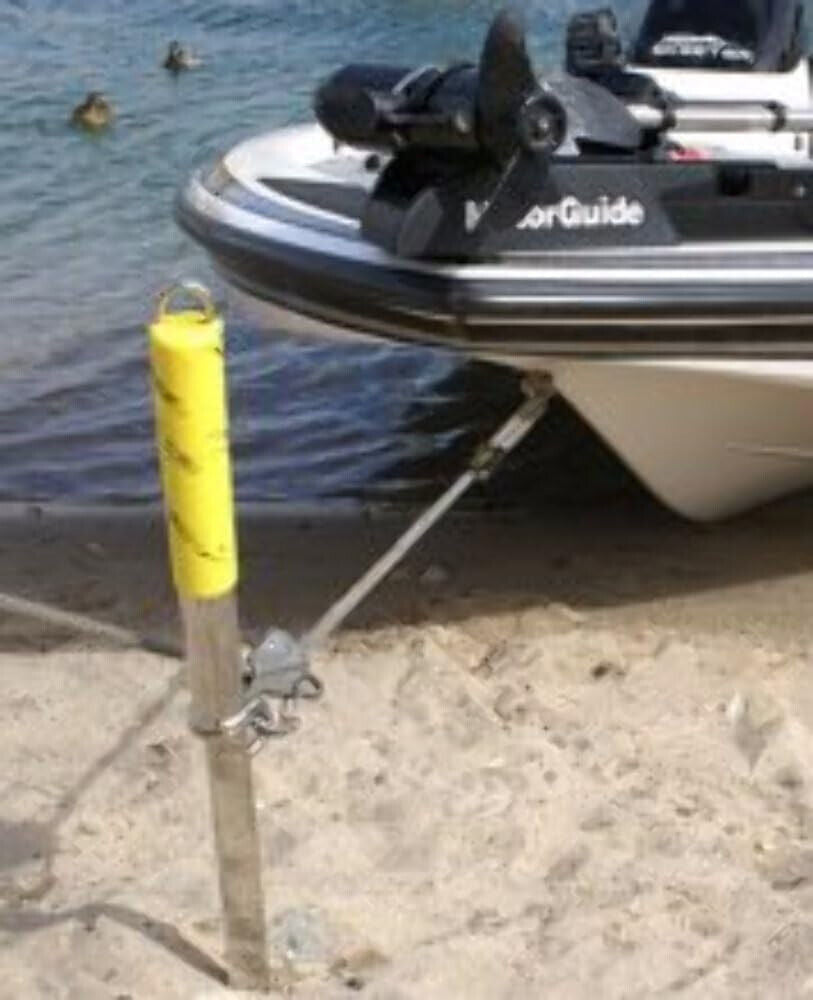 Sand Spike Boat Anchor Pole, 39" Galvanized Carbon Steel Slide Anchor Shore Spik