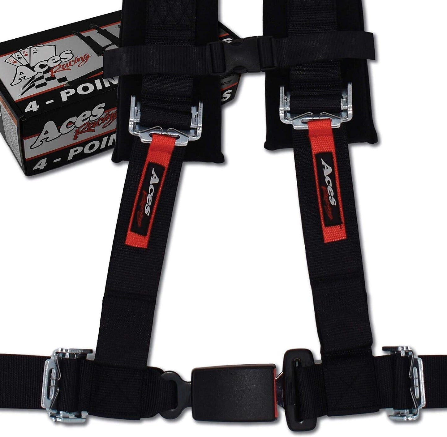 4 Point Harness With 2 Inch Padding ez Buckle Technology black pair