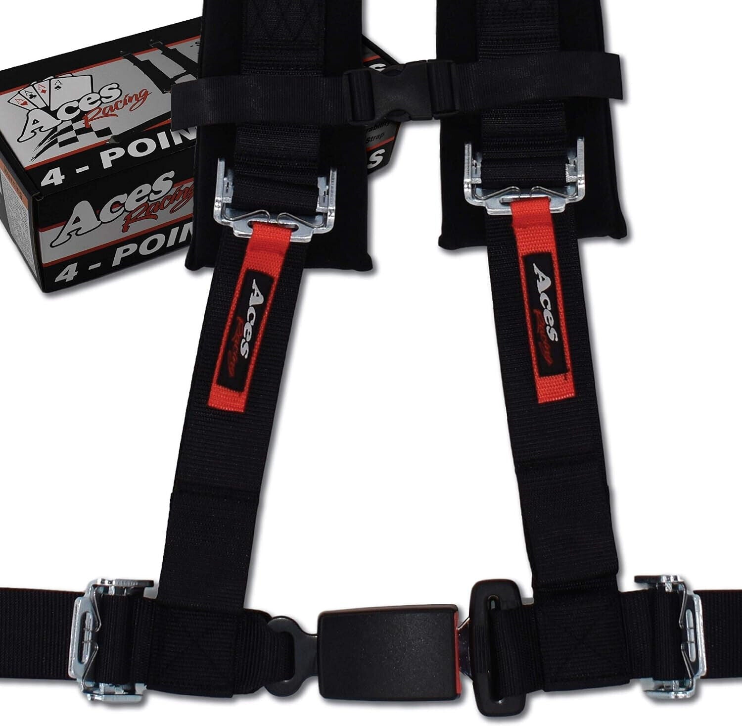 4 Point Harness With 2 Inch Padding ez Buckle Technology black pair