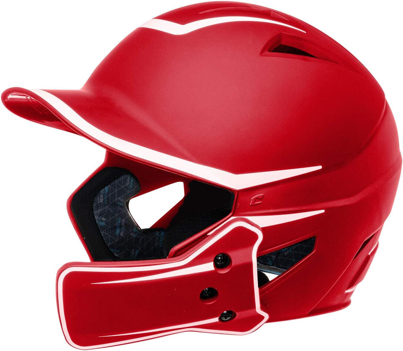 Champro Hx Legend 2-Tone Bat Helmet With Guard JUNIOR Scarlet | White Medium