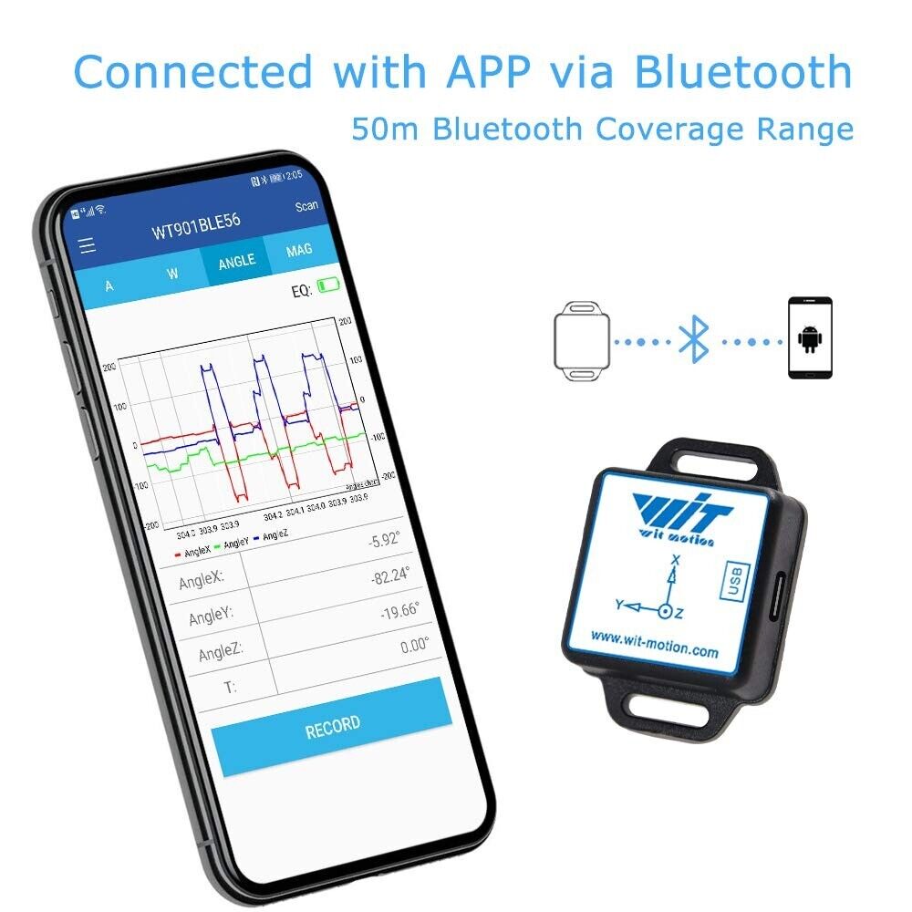 Bluetooth 5.0 Accelerometer+Inclinometer WT901BLECL