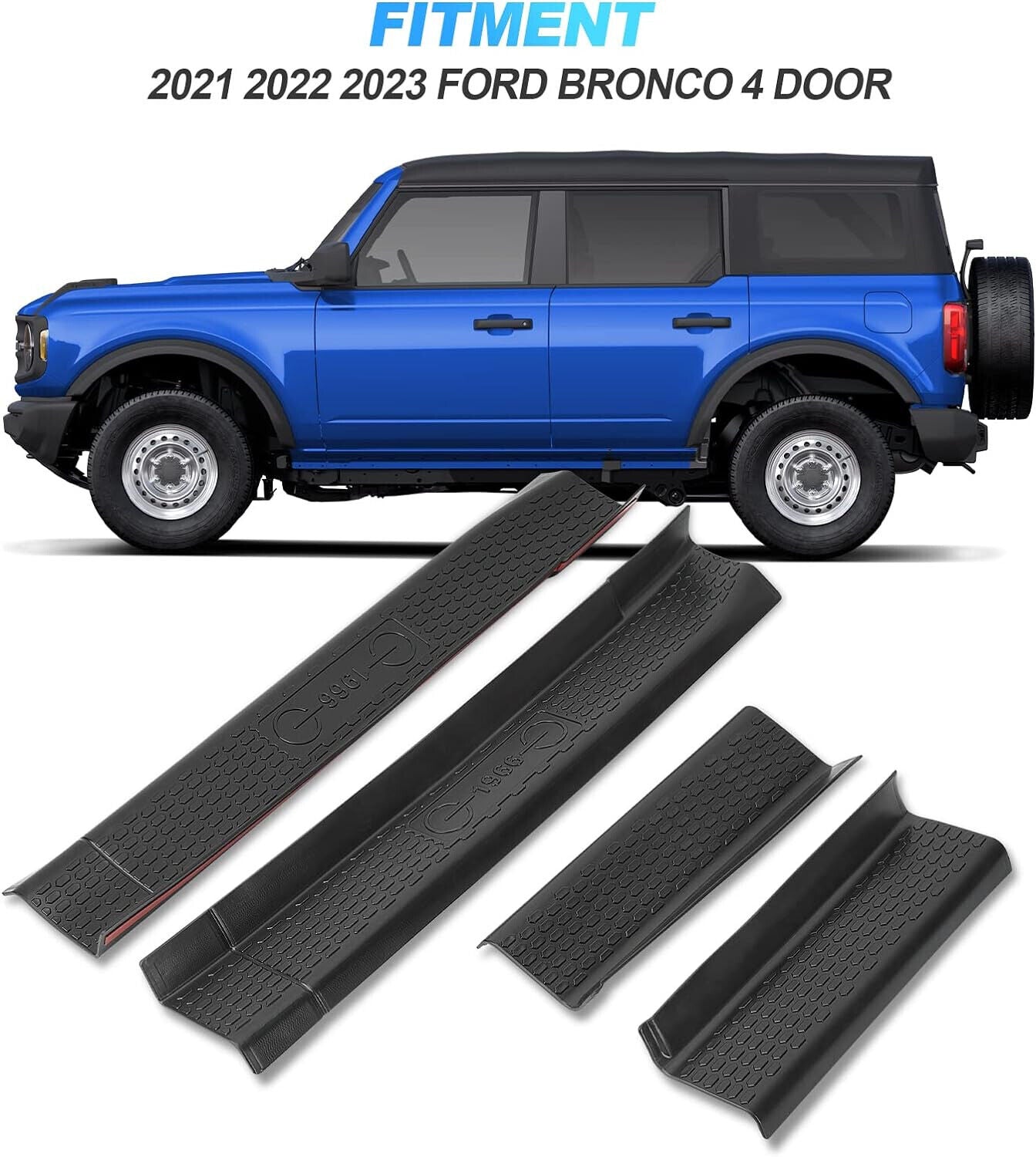 Door Sill Guards Kit Entry Guards Sill Protector for Ford Bronco 2021-2023 22 4x