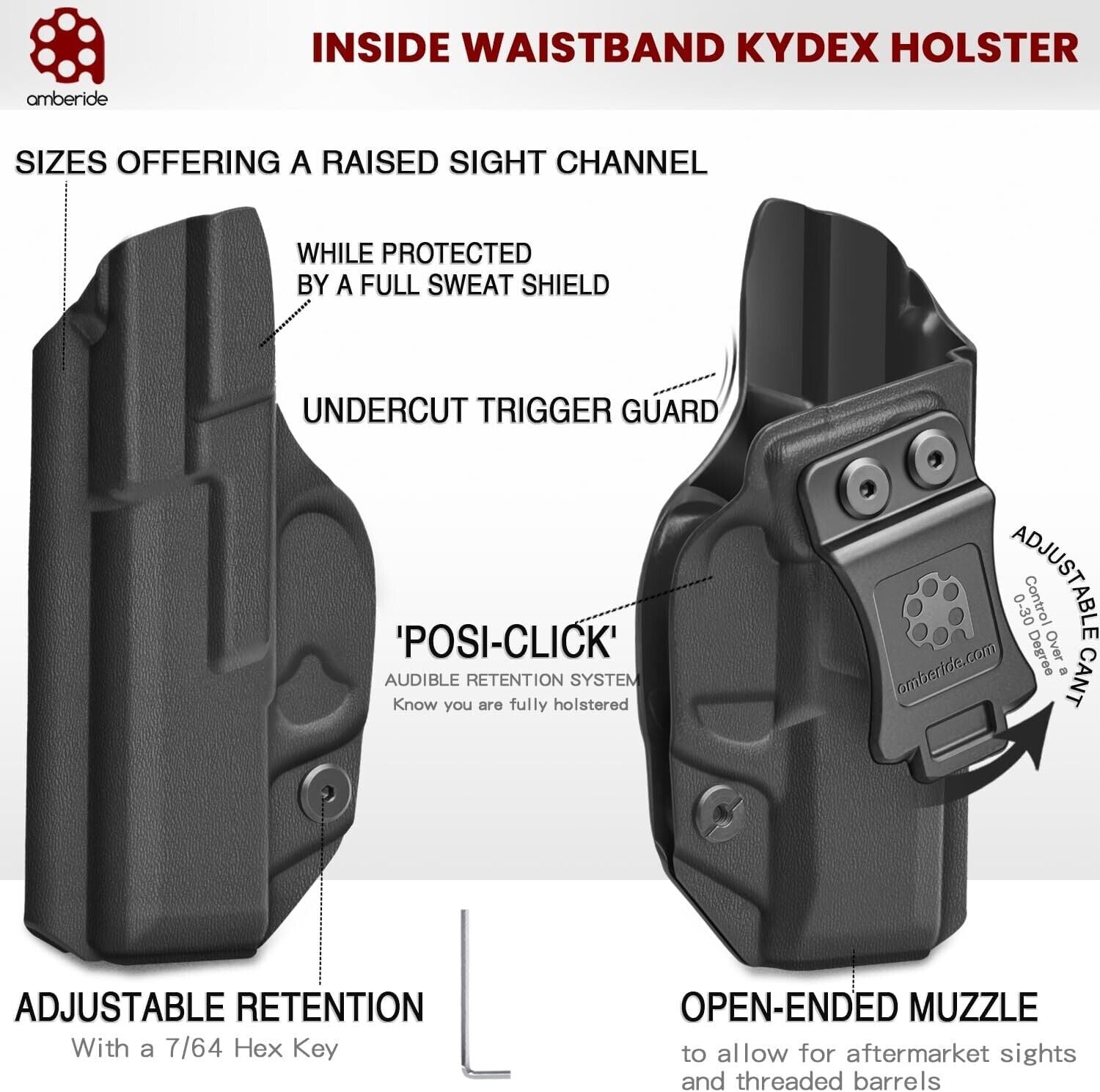  IWB Kydex Holster Fit Springfield Armory Hellcat&Hellcat Pro Pistol Right