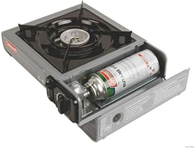 Coleman Tabletop Portable Butane Gas Camping Stove, 1 Burner - Gray