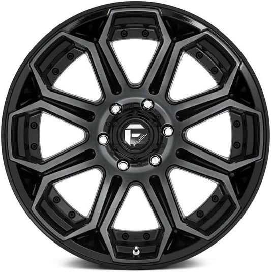 Fuel 1-Piece Wheels D705 Siege 20x10, 8x 6.5 Dark Gun Metal Tinted Clear Rim