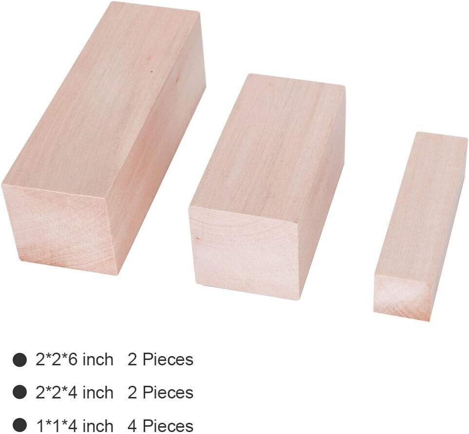 8 Pcs Basswood Carving Blocks for Wood Beginners Carving Hobby Kit DIY Carving s