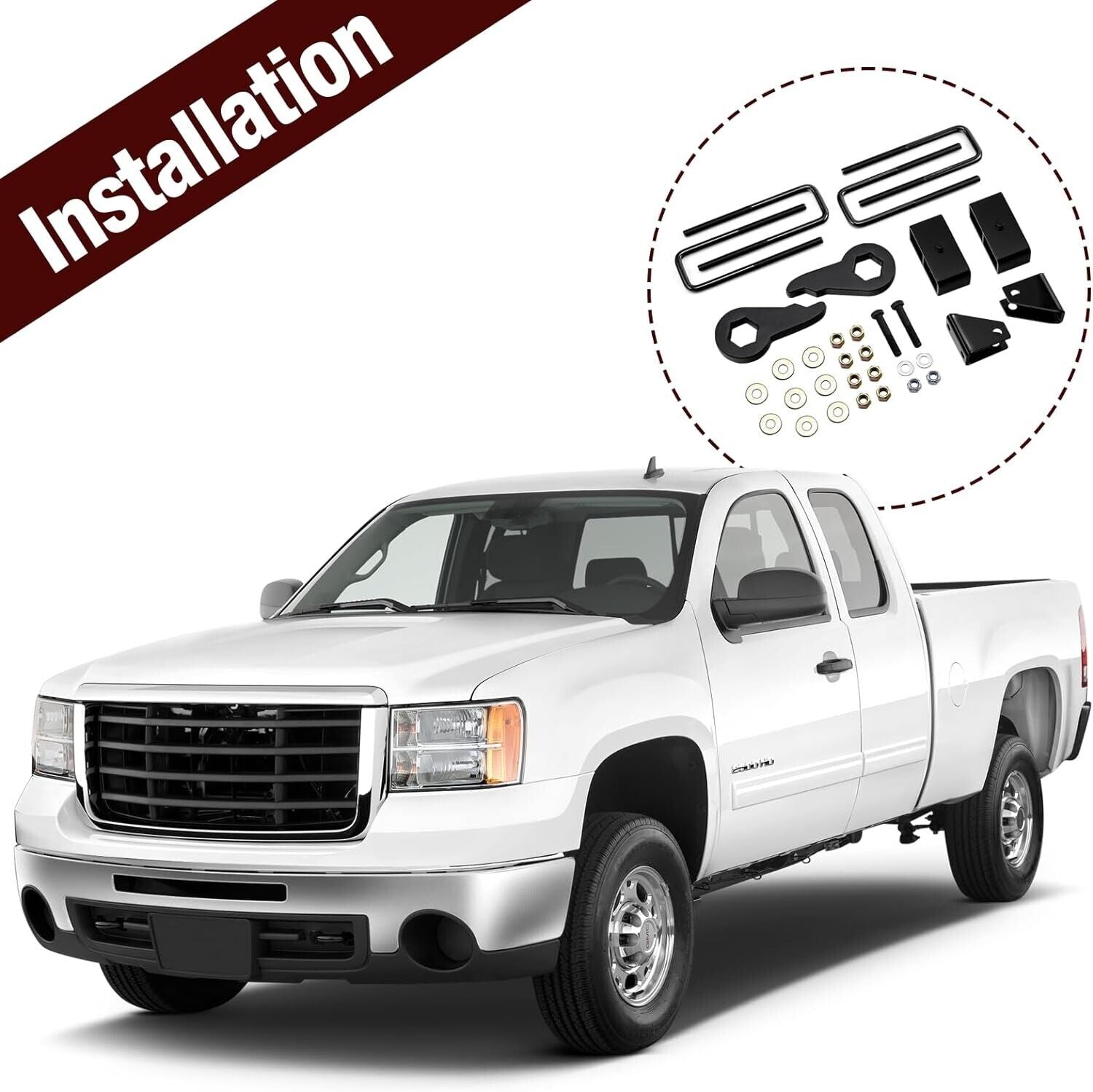 3" Front & 2" Rear Suspension Leveling Lift Kit for Silverado & GMC 2500/3500