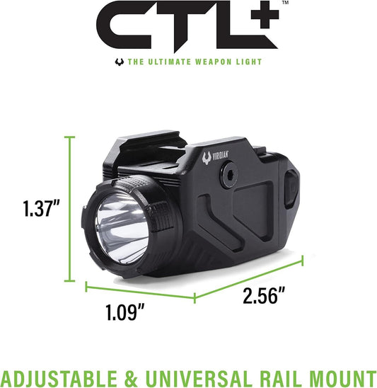 Viridian Universal Compact Tactical Light w/CR2 Battery 1,100 Lumens Black CTL