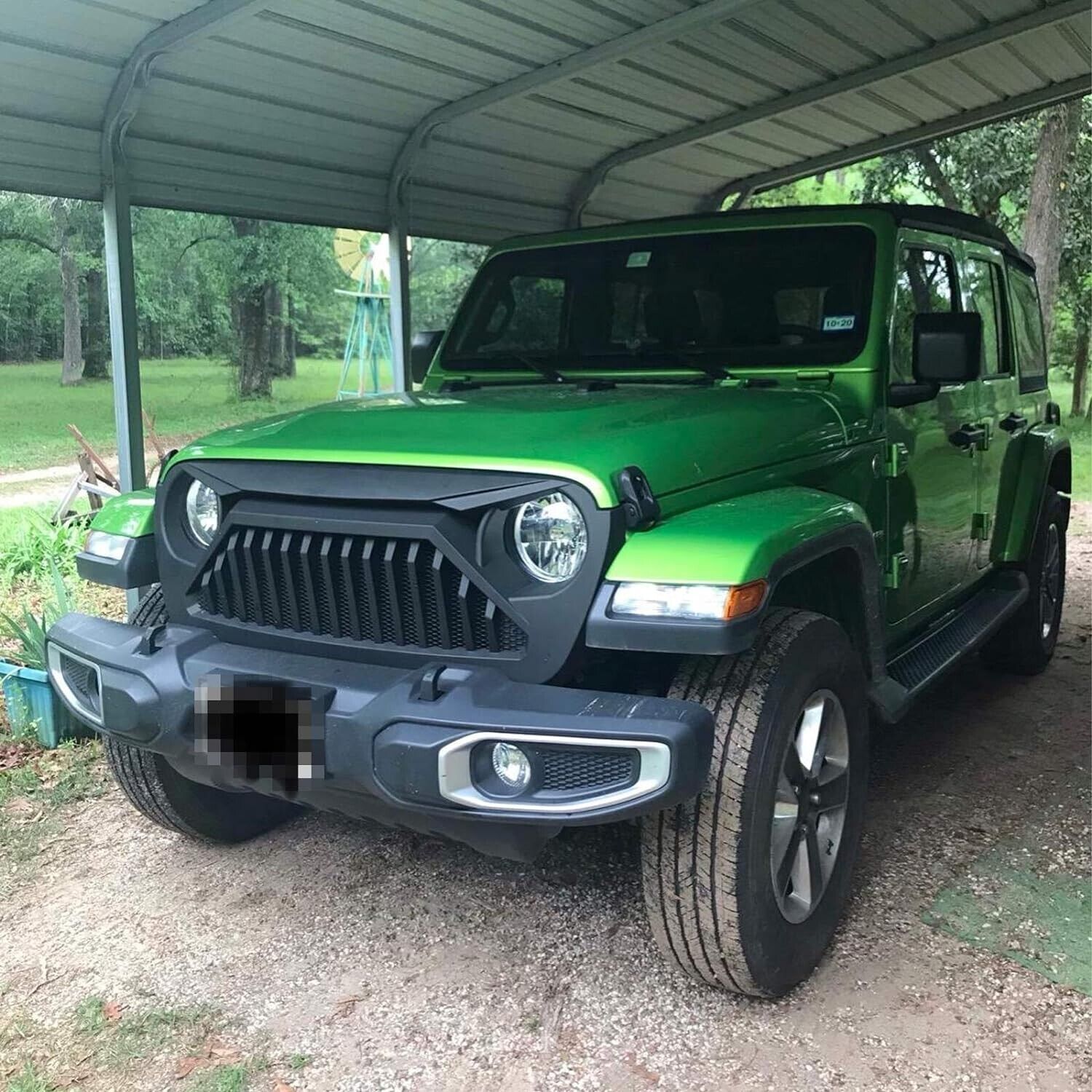 Front Grille Angry Vader Grill Matte Black For 2018-2022 Jeep Wrangler JL JT JLU