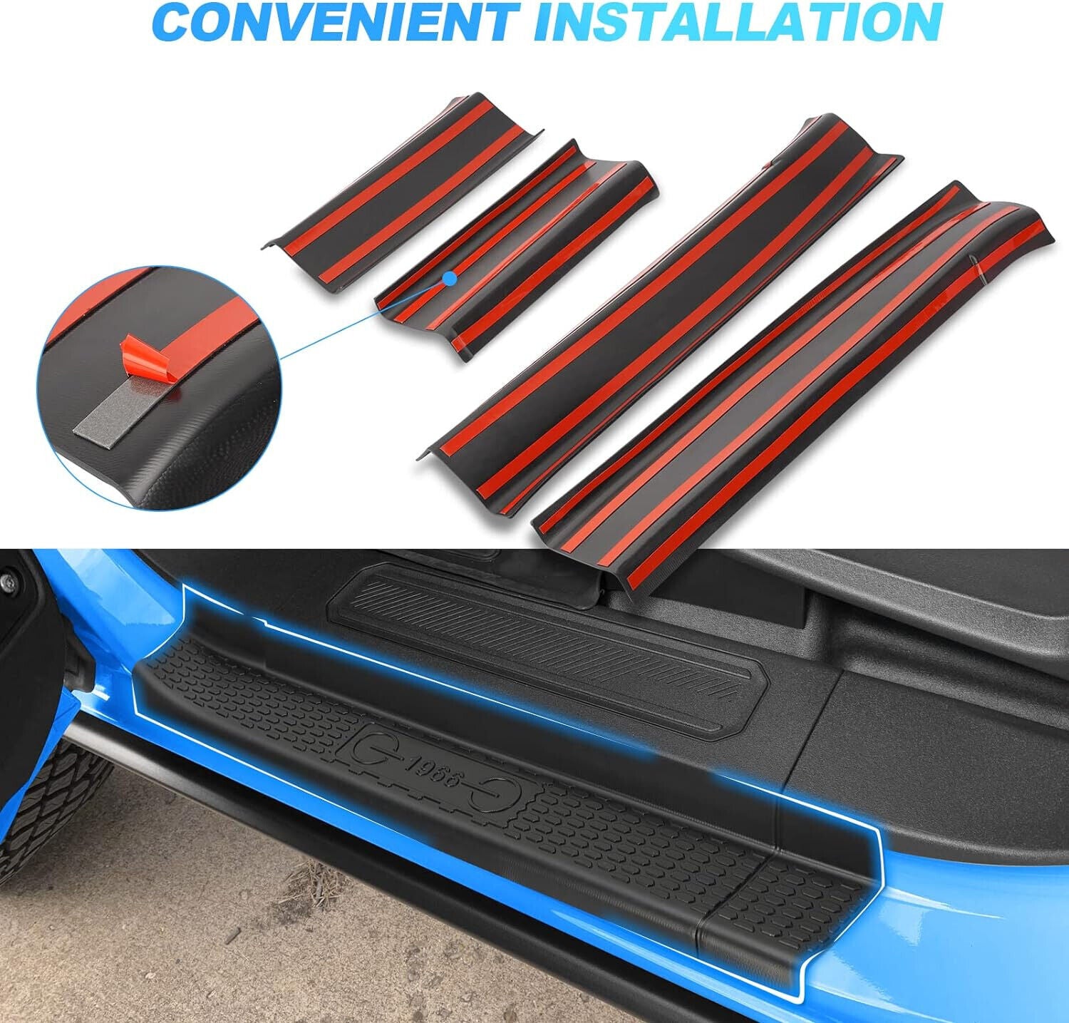 Door Sill Guards Kit Entry Guards Sill Protector for Ford Bronco 2021-2023 22 4x