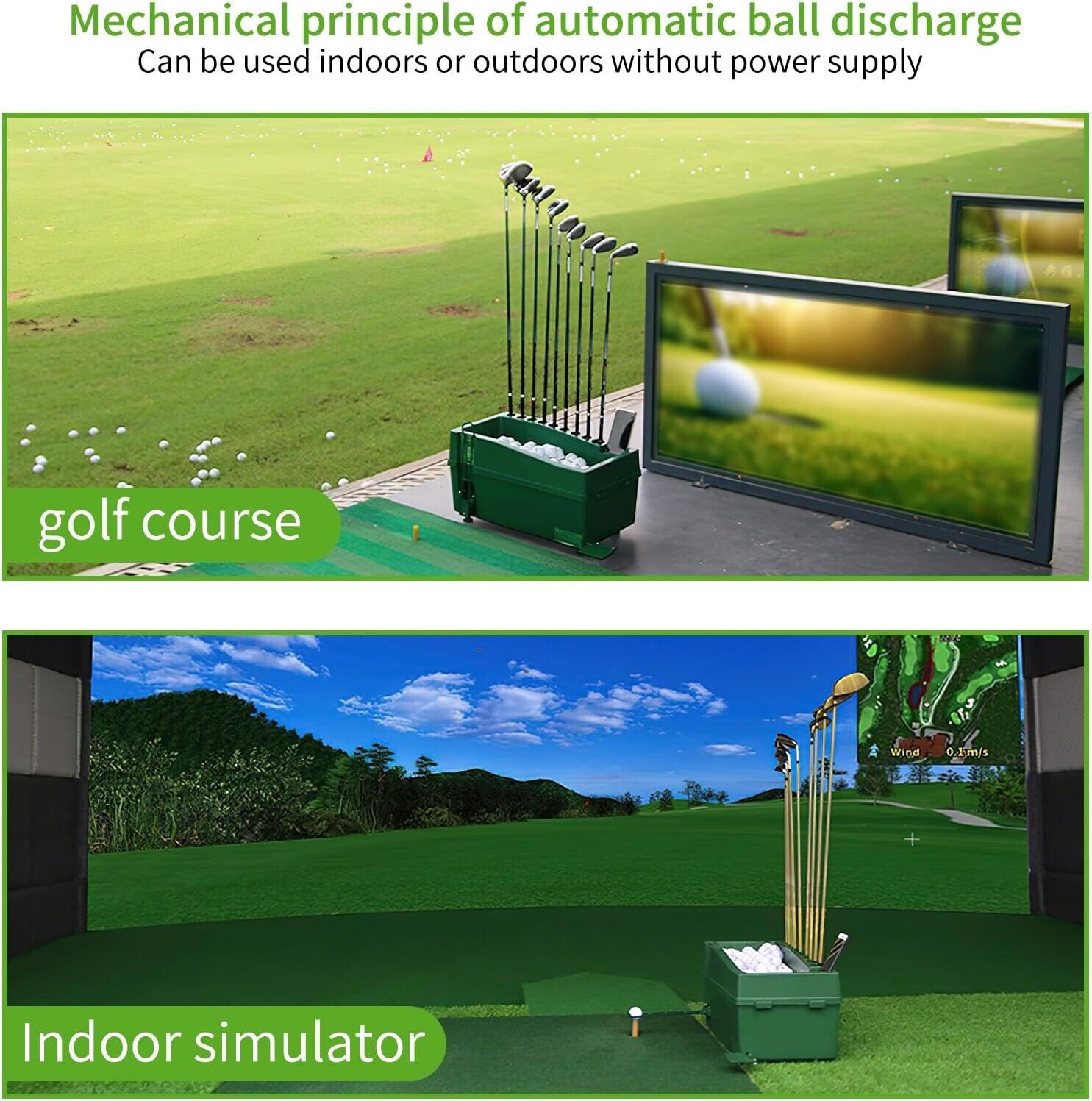 JJM Golf Balls Automatic Driver for Indoor Simulators and Golf Driving Range