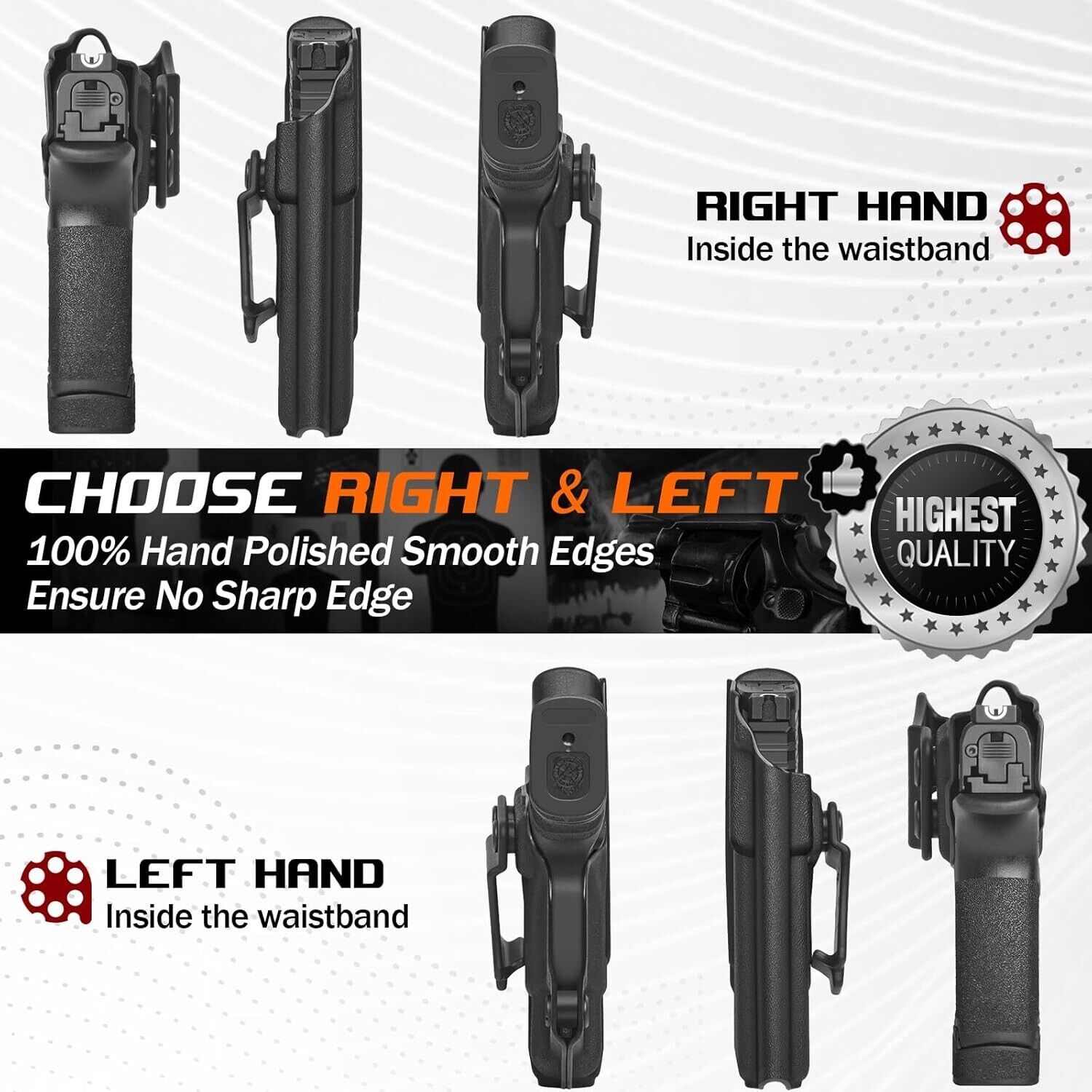  IWB Kydex Holster Fit Springfield Armory Hellcat&Hellcat Pro Pistol Right