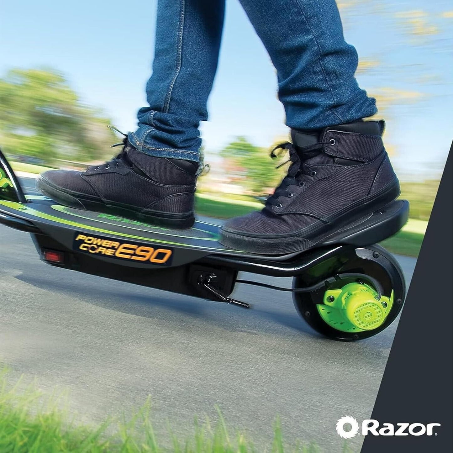 Razor Power Core E90 Electric Scooter - Green - Kids Electric Scooter