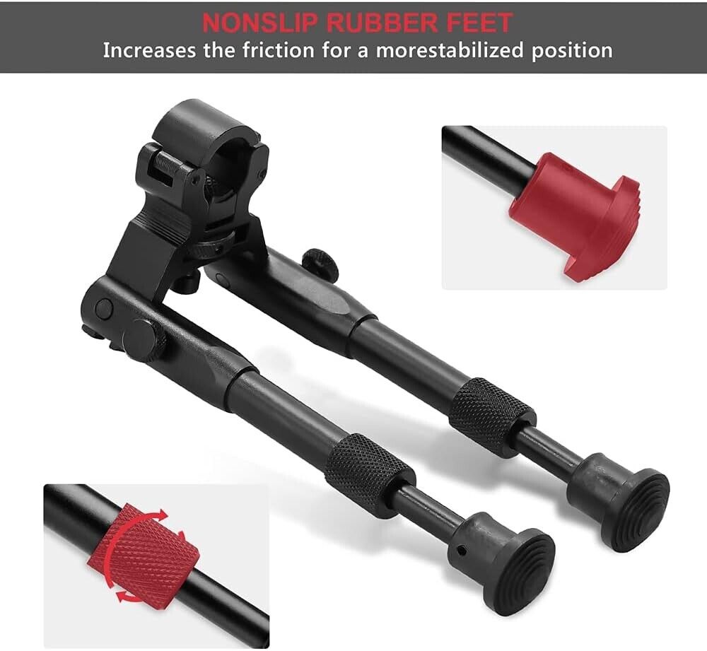 6.5"-7" Universal Clamp On Bipod Mount Folding Adjustable Tactical