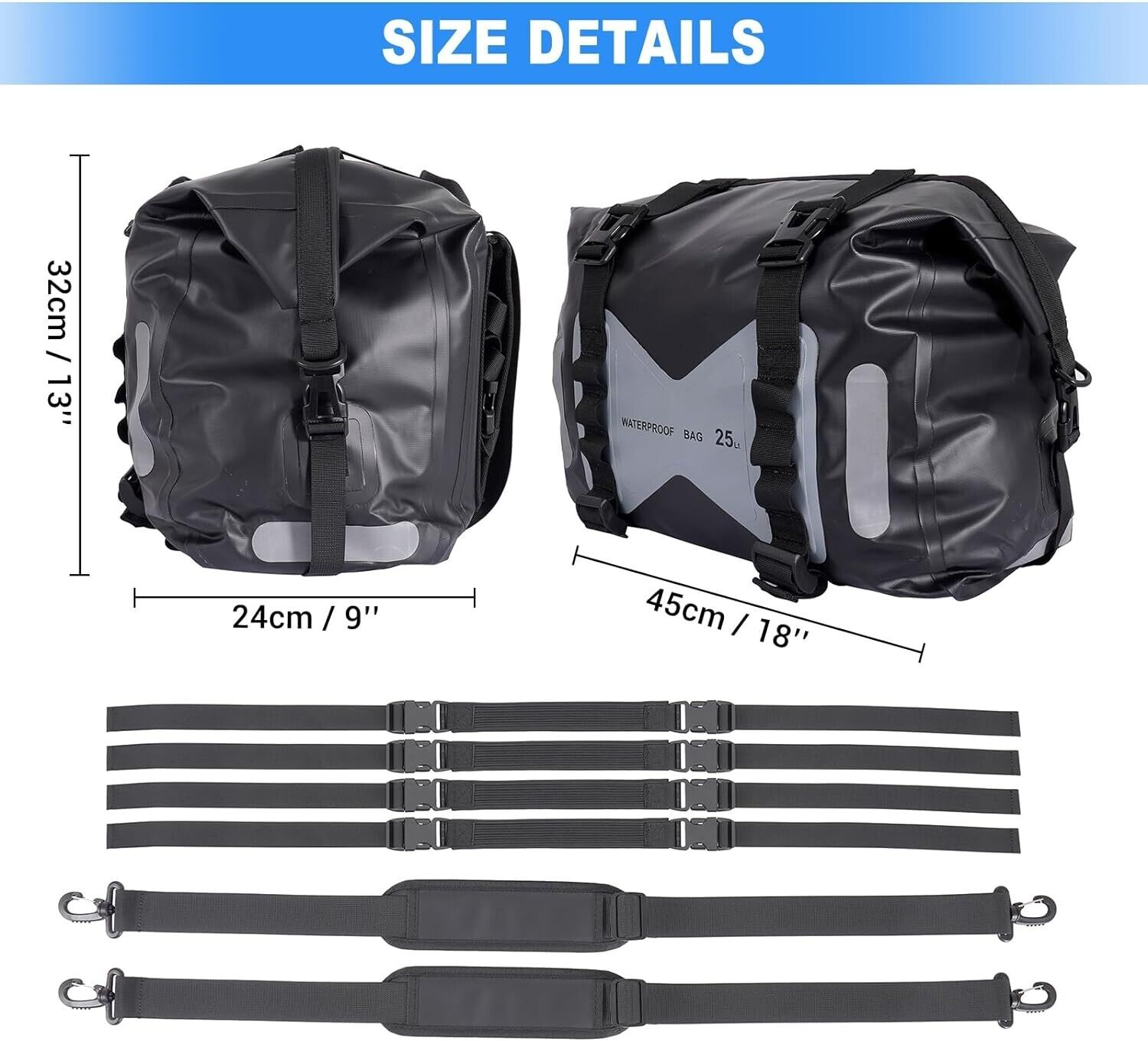 Motorcycle Saddle 2 Side Bag  Luggage Saddle Bags Waterproof PVC Saddle Bags 50L