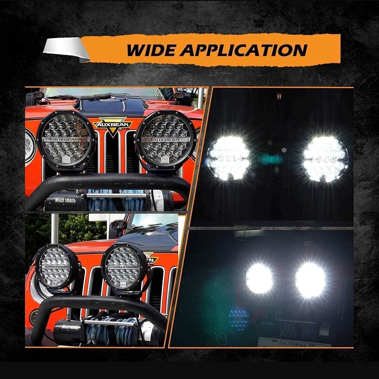 AUXBEAM 2PCS 360-PRO 7"INCH 240W Spot Driving Light w/ DRL 24000LM Off road