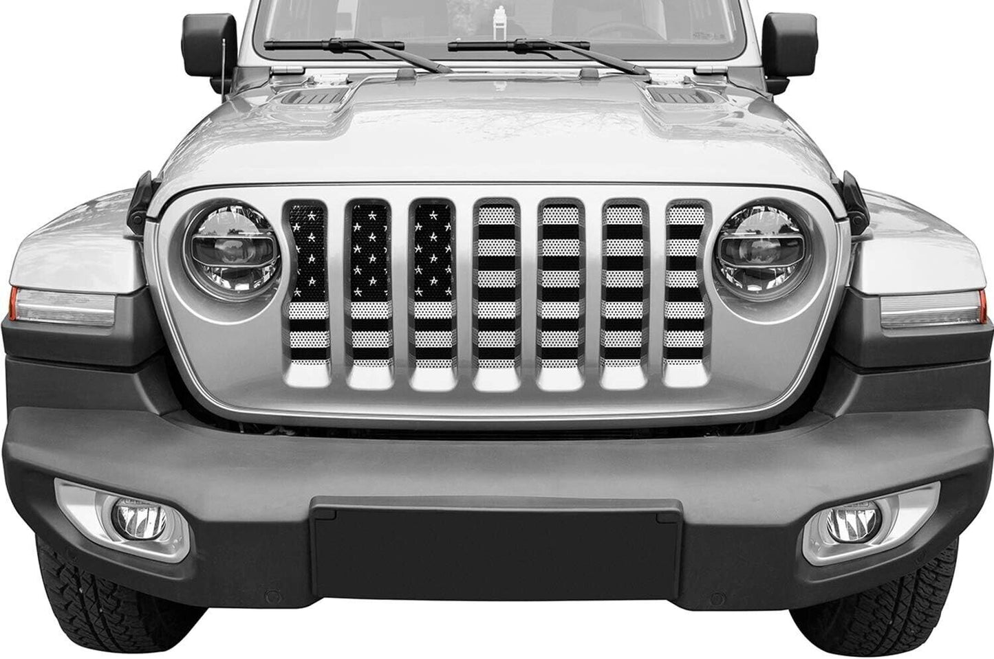 HookeFLAG Front Mesh Aluminum Grille Insert for 2018-24 Jeep Wrangler JL & JU