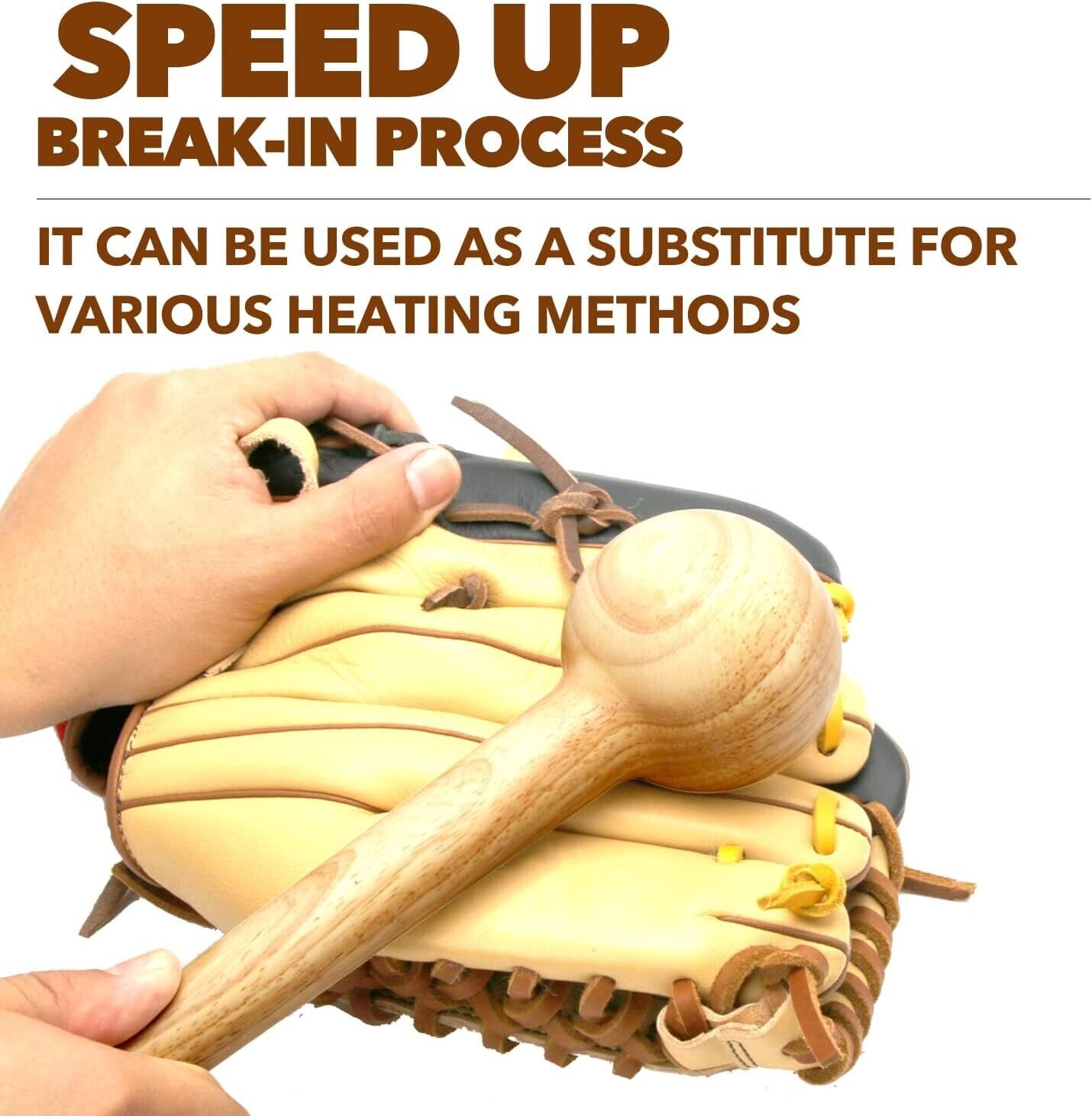 Baseball Glove Breakin Kit One Piece Construction Baseball Glove Mallet, Strap