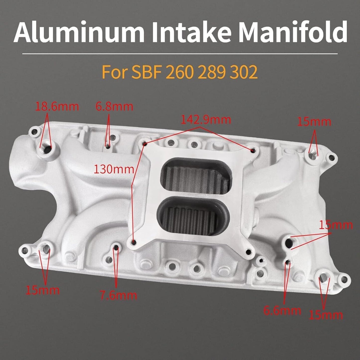 Intake Manifold for Small Block Ford SBF 260 289 302 Dual Plane