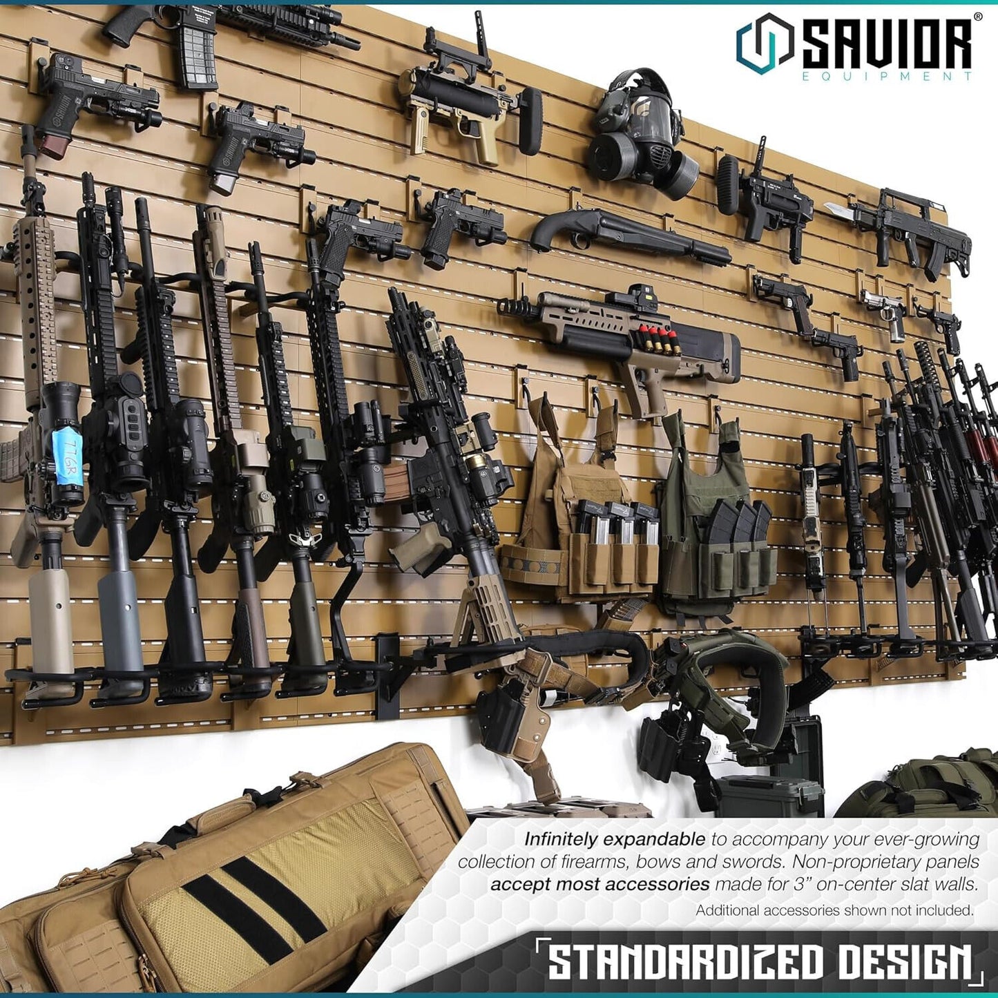 Savior Equip Wall Rack System Heavy-Duty Steel Tactical Rifle Carbine Shotgun