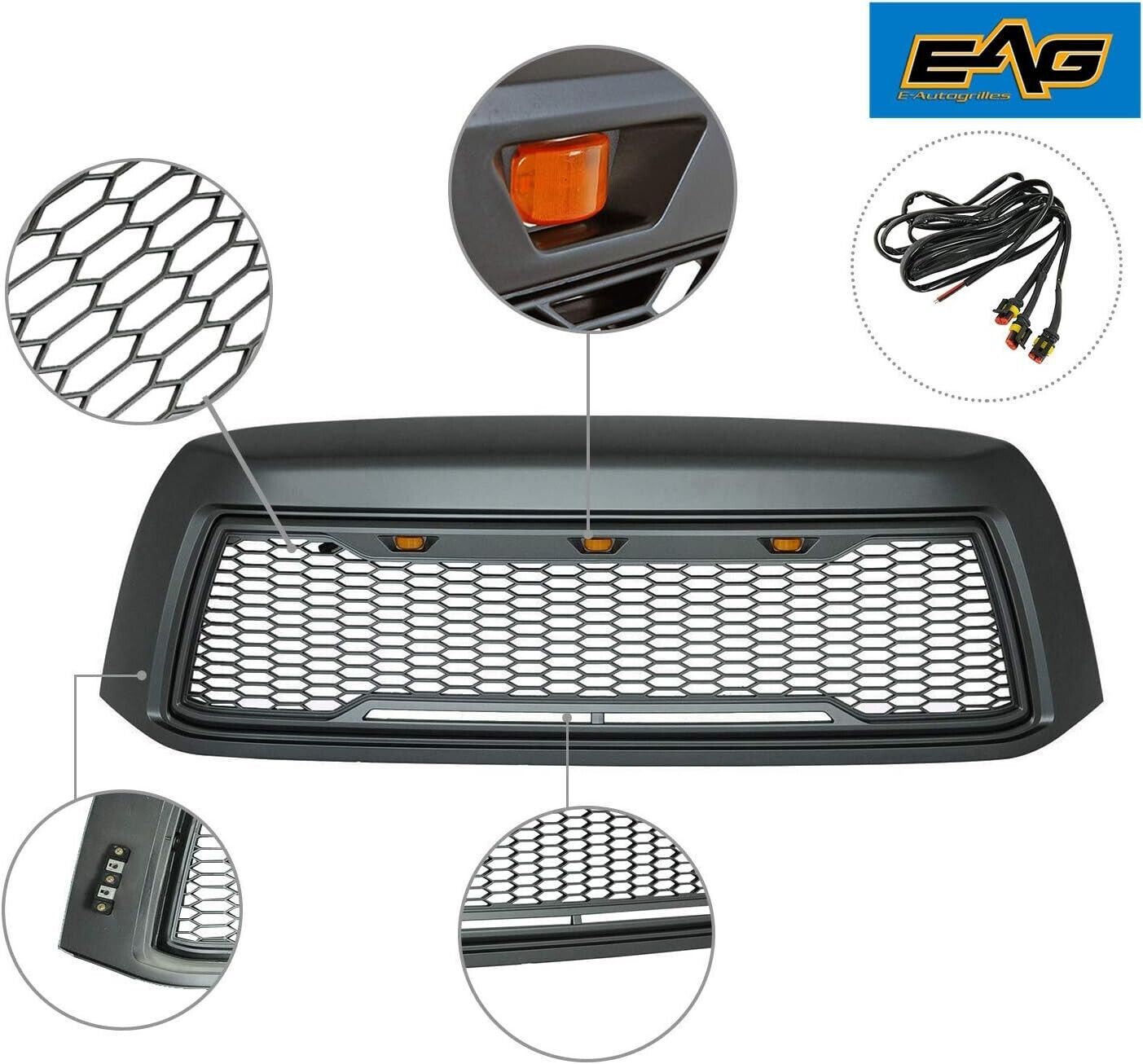 2010-2013 Toyota Tundra 1 PC W/O Logo W/ LED Lights Show Main Upper Rivet Grille