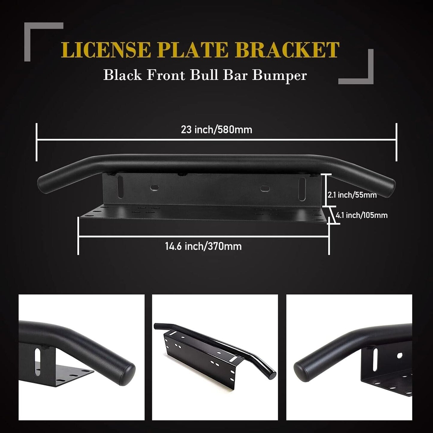 23'' Bull Bar Bumper License Plate Mount Bracket +Spot/Flood & Wiring Harness