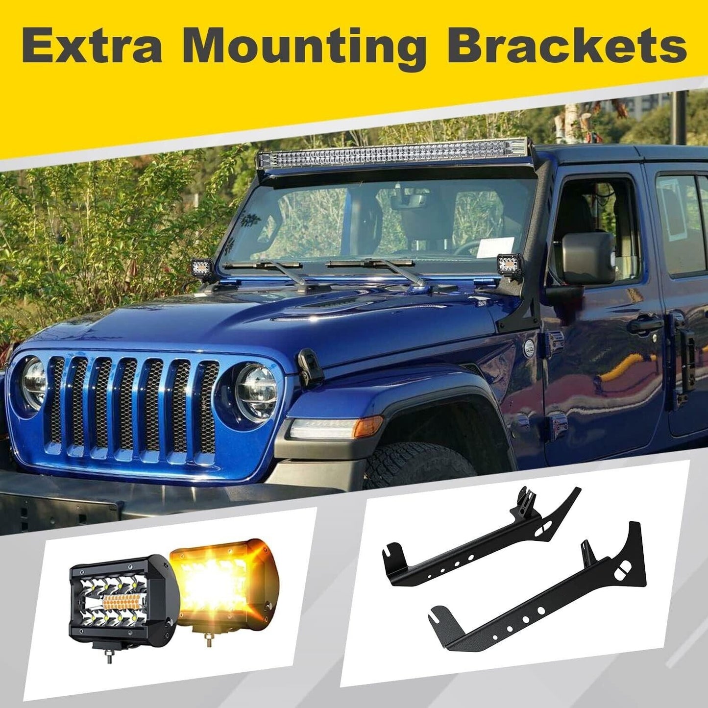 52" inch LED Light Bar Spot Combo Offroad For Jeep Wrangler JL/JT w/brackets