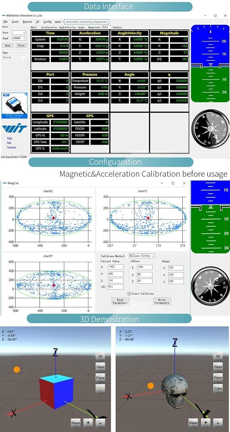 Bluetooth 5.0 Accelerometer+Inclinometer WT901BLECL