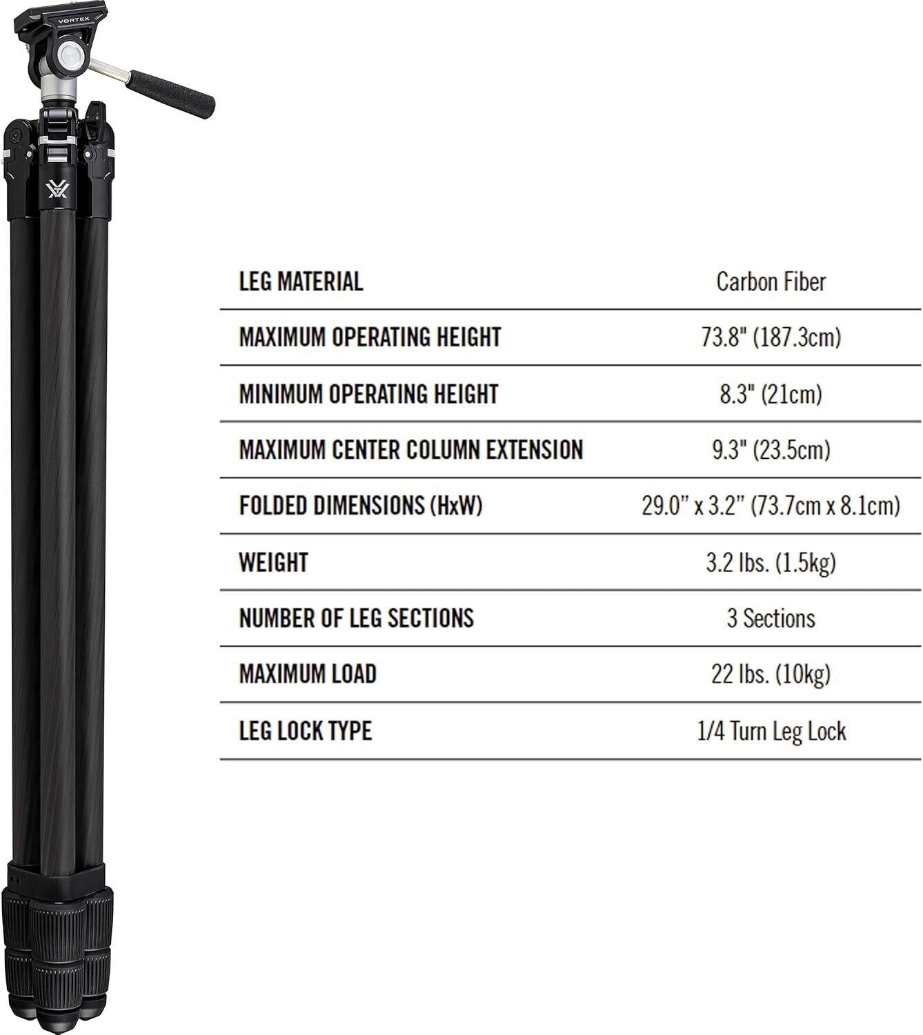 Vortex Ridgeview Carbon Tripod Kit TR-RVC