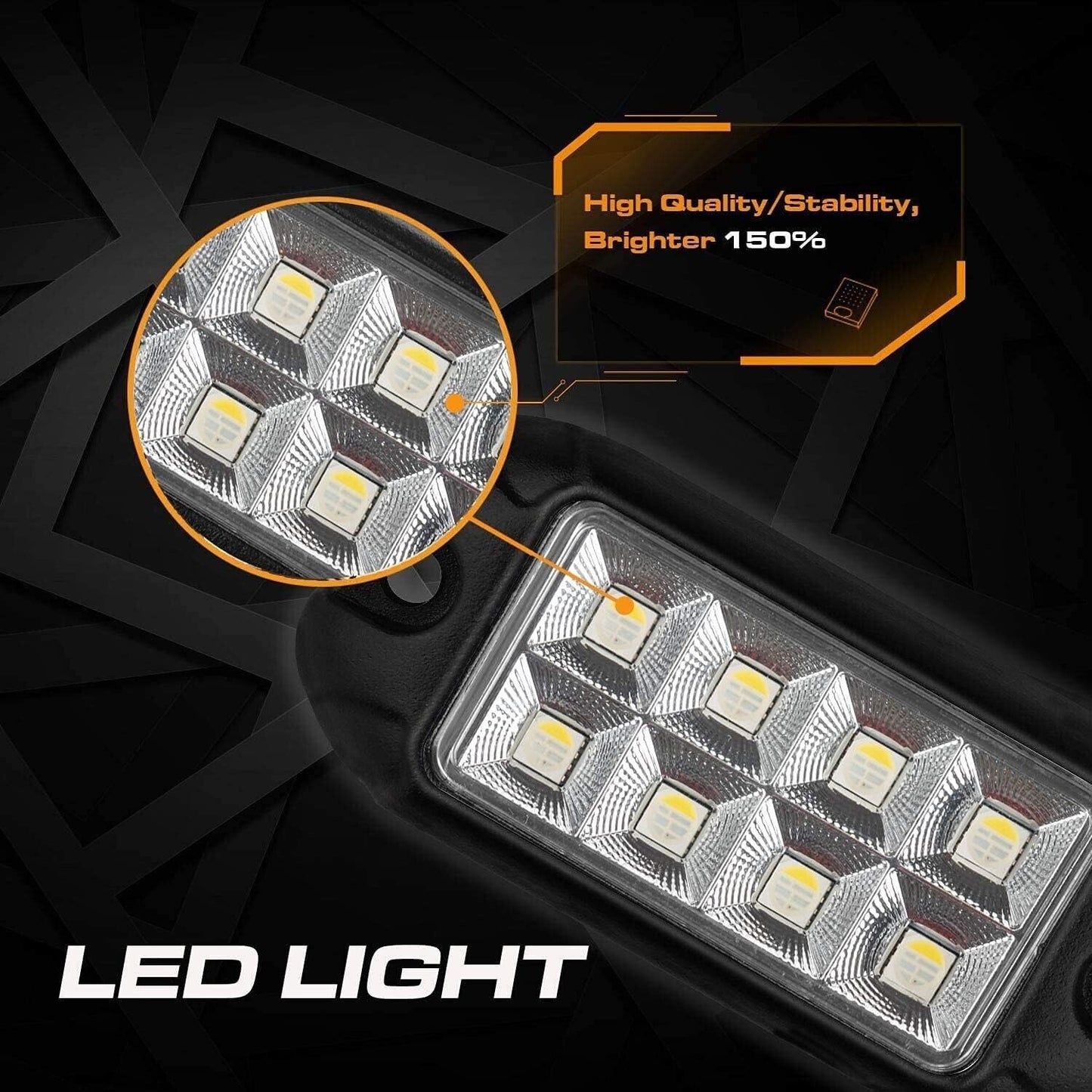 12x RGB LED Rock Light Pod Underbody Glow Neon Music Control Interior Lamp APP